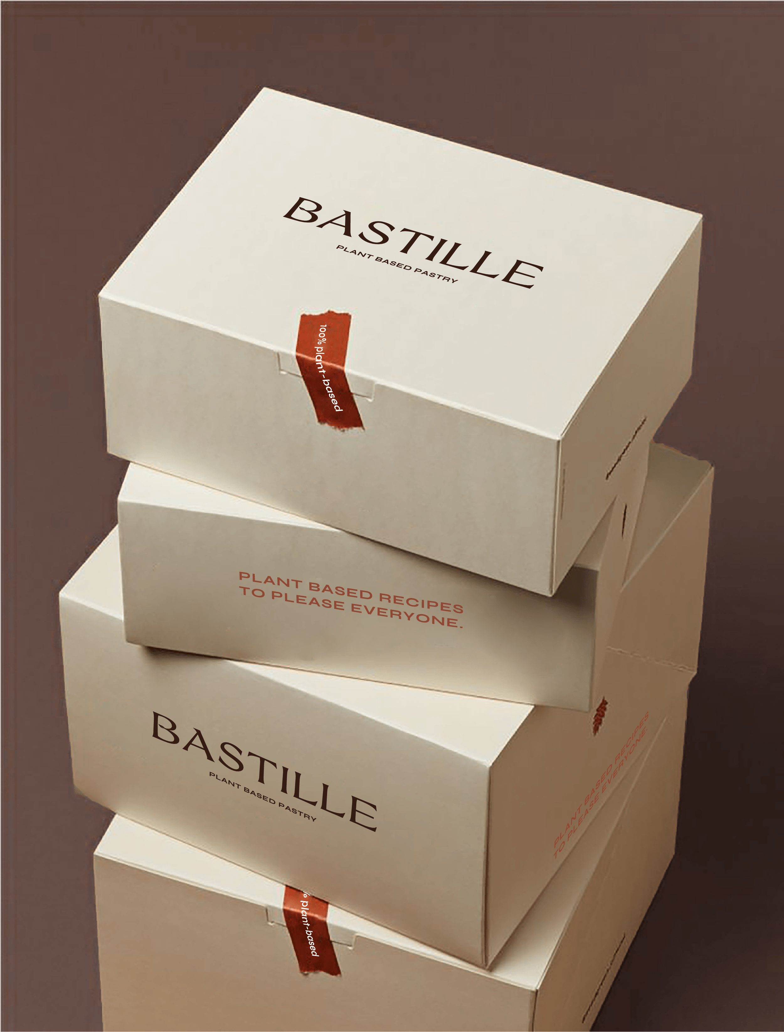 Design de packaging et boîtes à emporter d'une pâtisserie végane