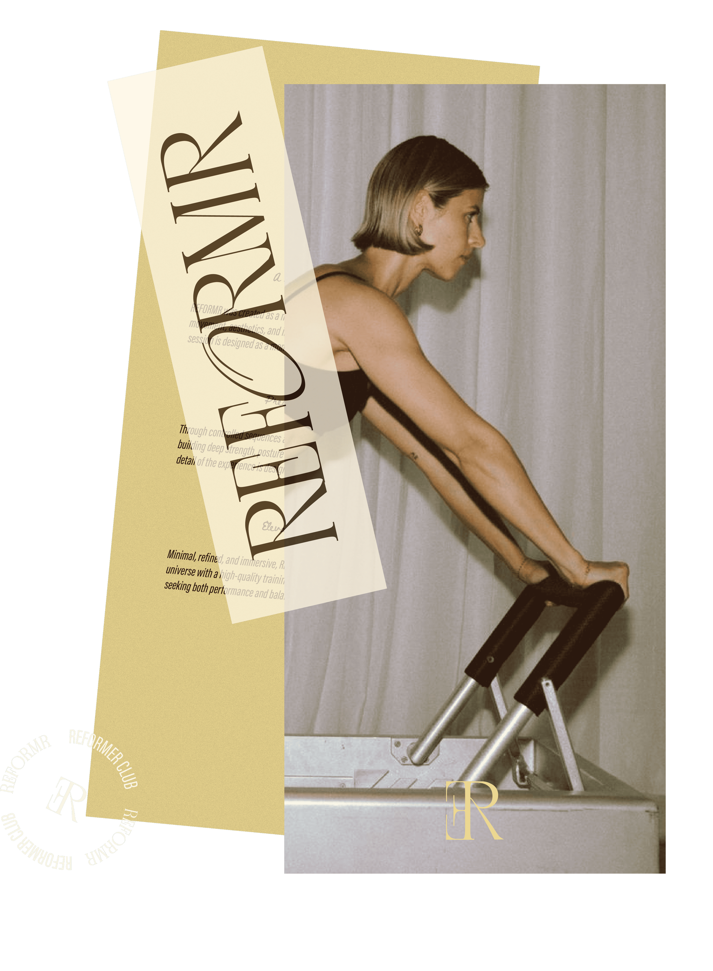 Visuels mémorables design pour un studio de pilates reformer