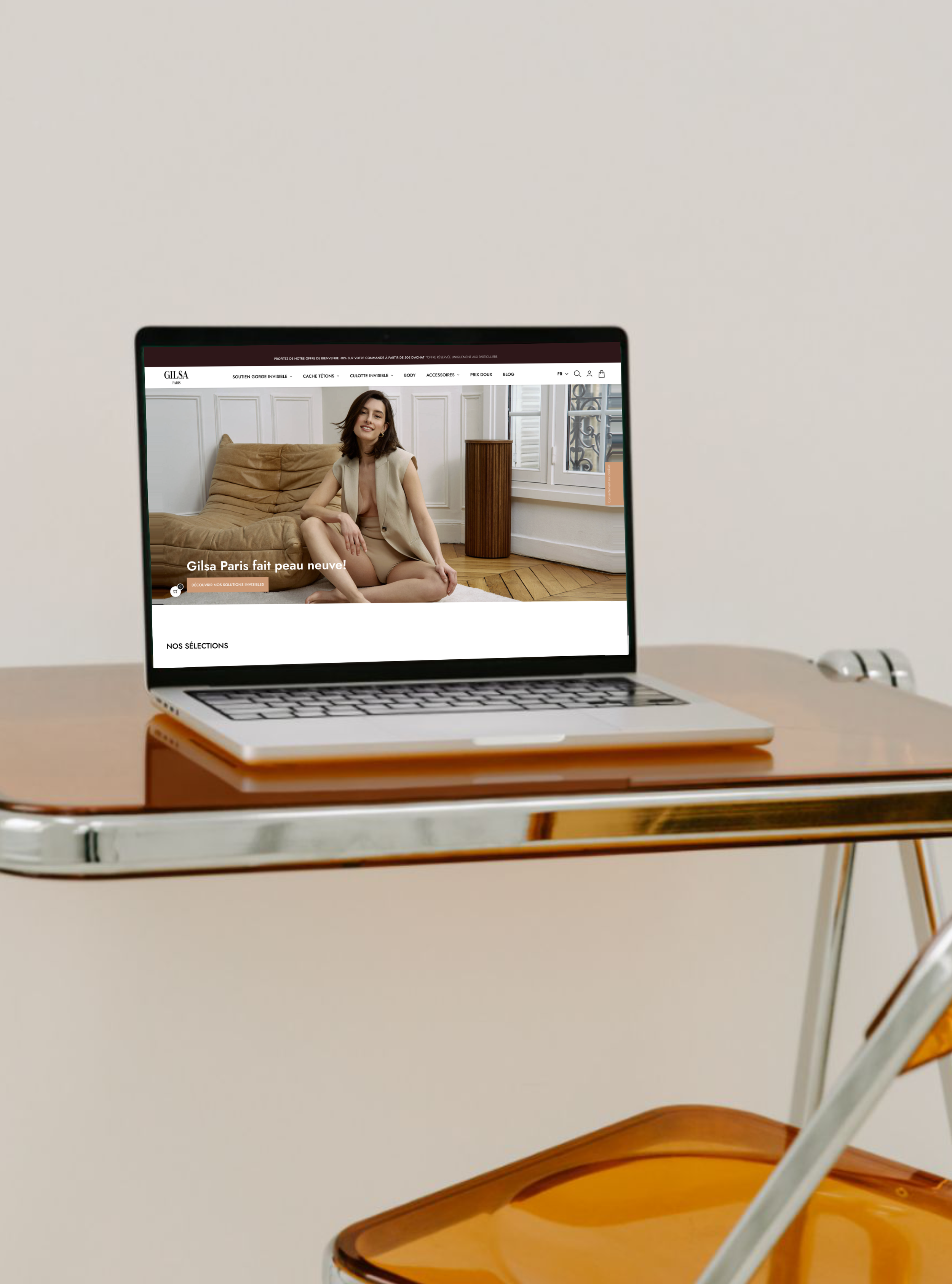 Image d'un site internet refait grâce à la définition d'une nouvelle identité visuelle et d'un rebranding complet créé pour la marque