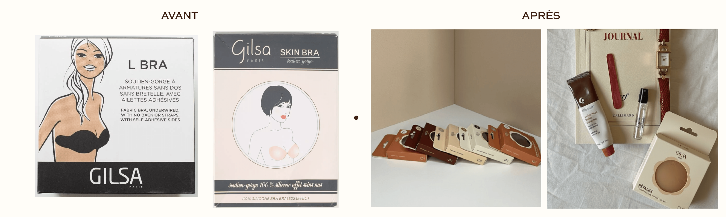 repositionnement de marque Gilsa Paris, avant après de l'identité visuelle