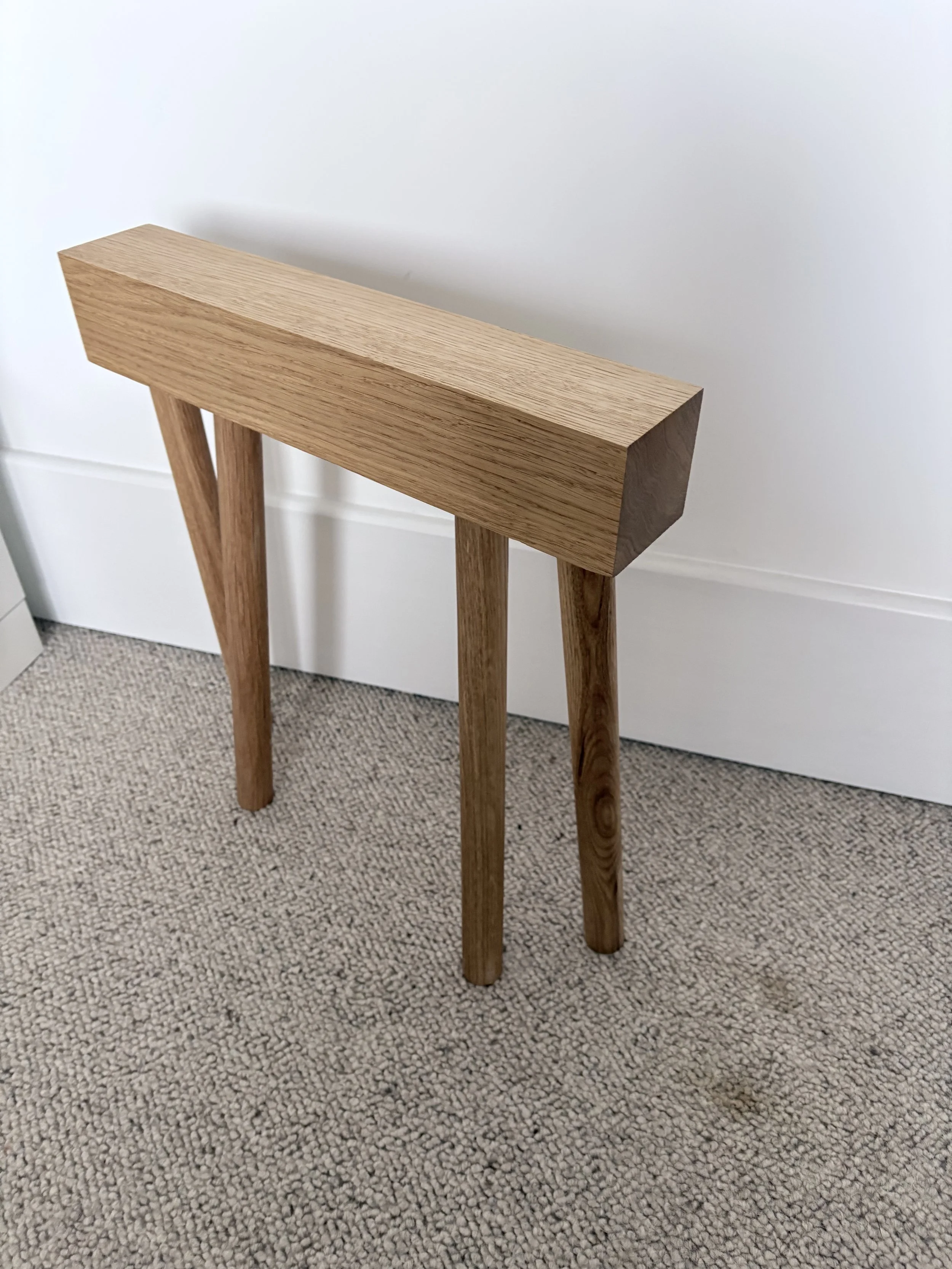 narrow oak bench seat