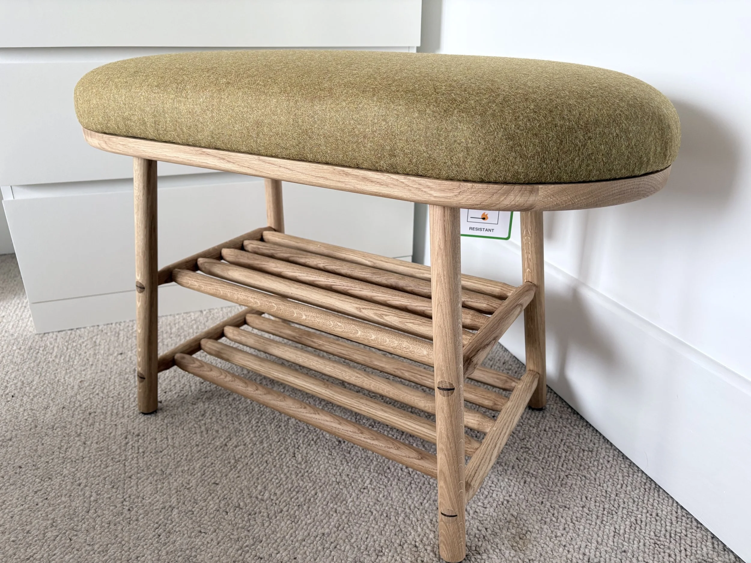 shoe bench with cushion and storage