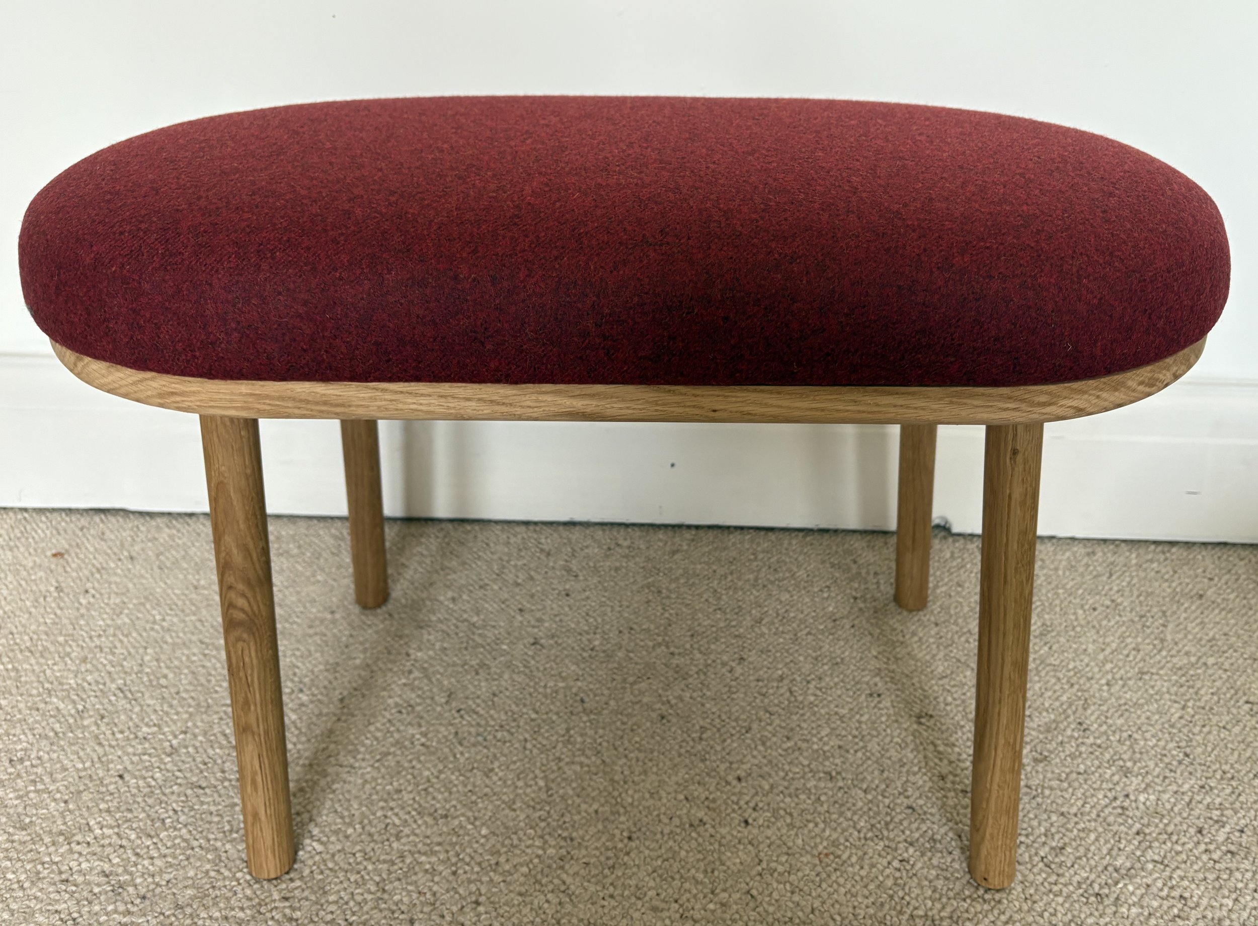 Pomegranate Wool Solid Oak Bench Seat