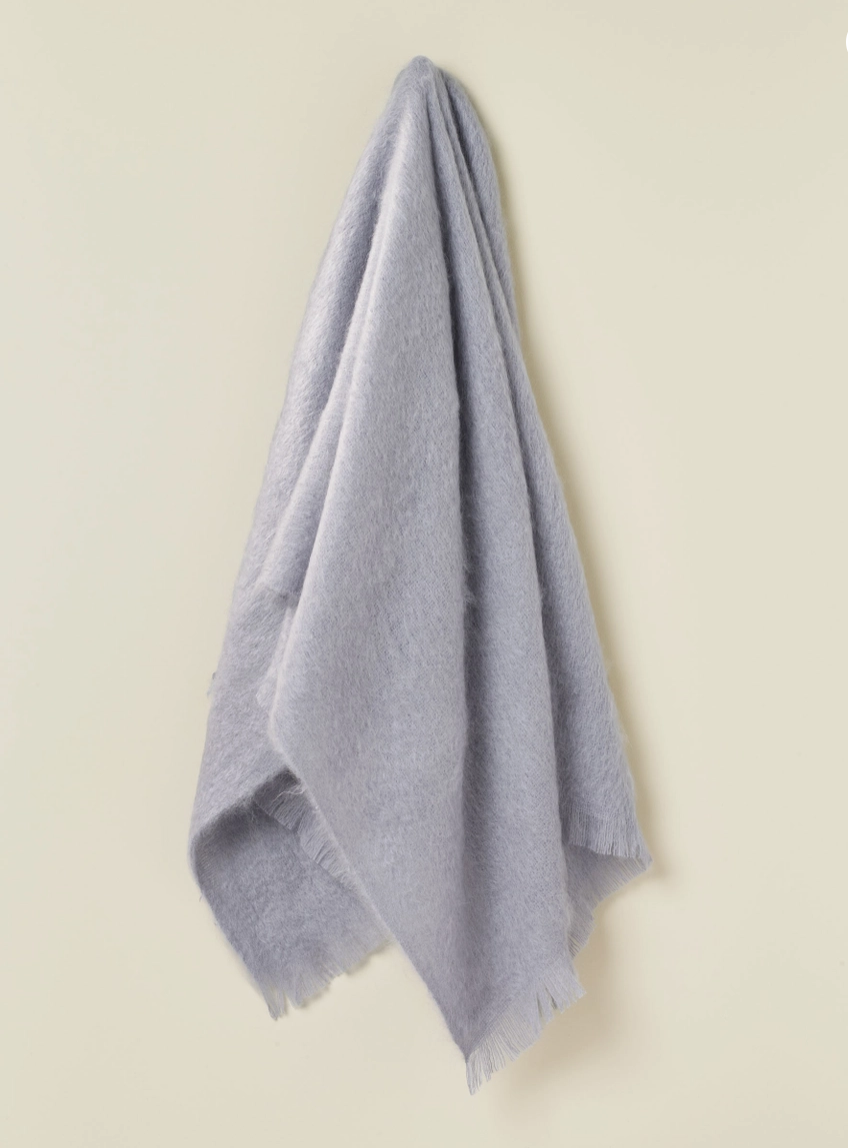Mohair Throw Dusk Blue