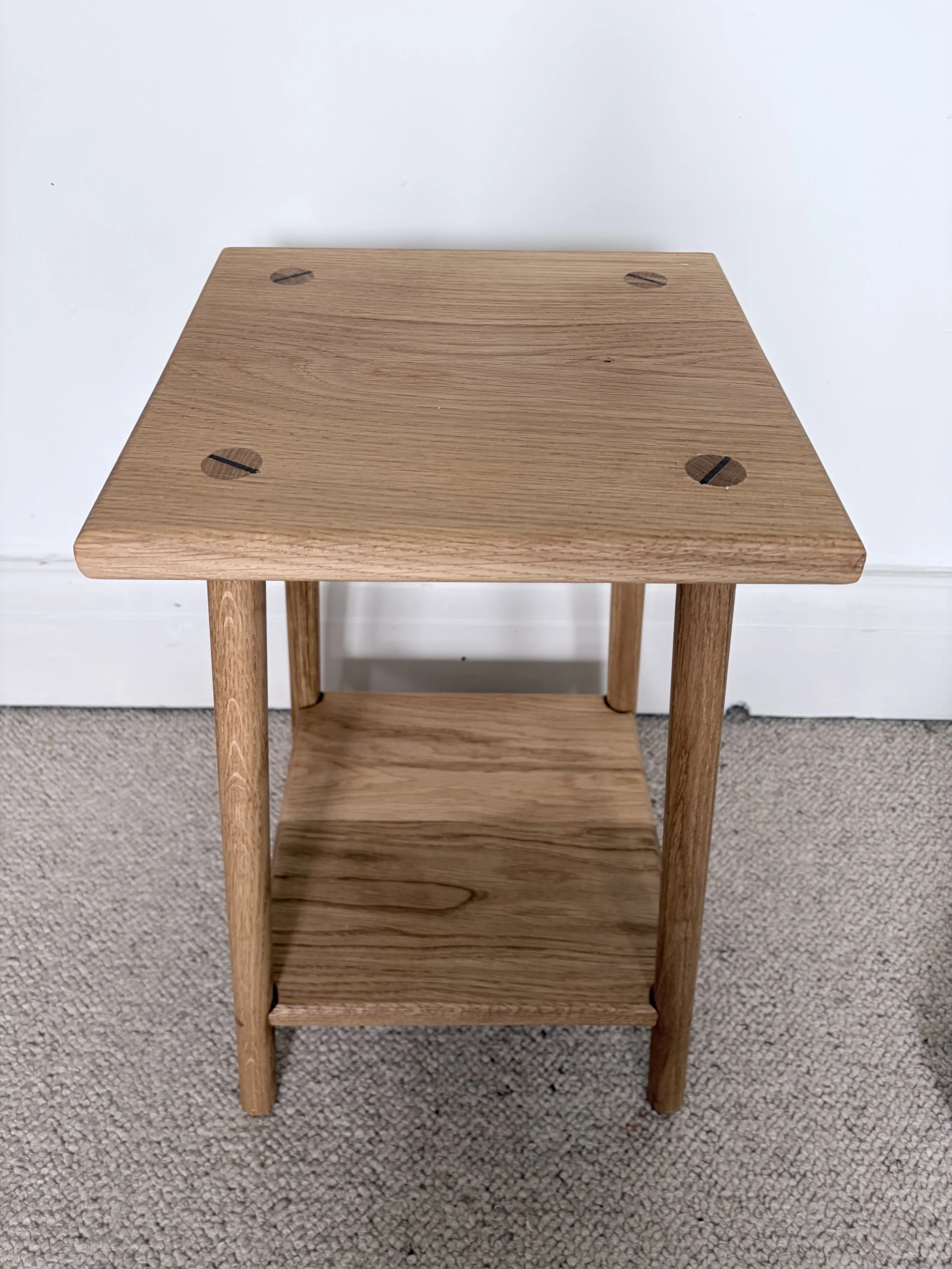 wood side table for living room with storage