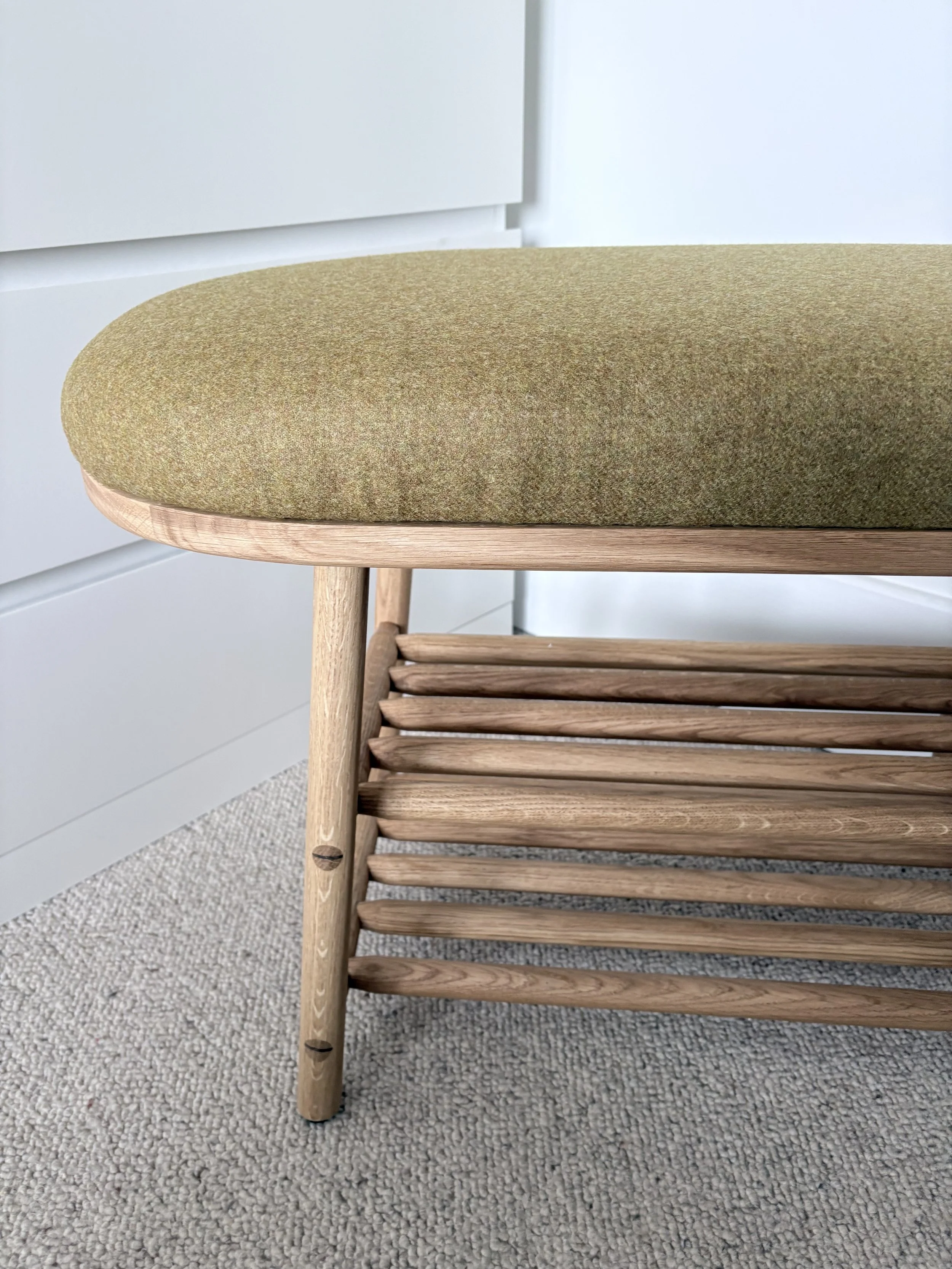 hallway storage bench with cushion