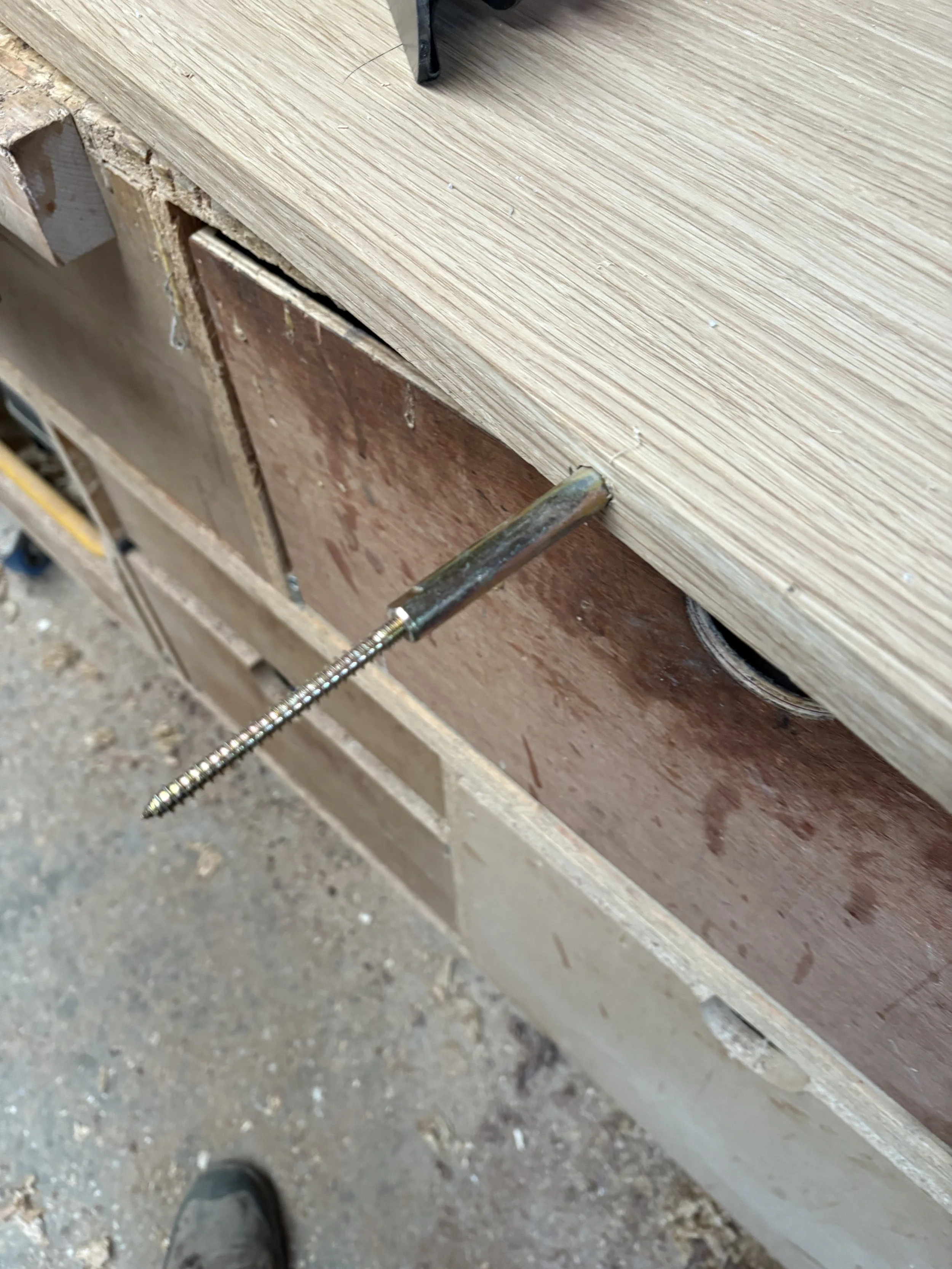 oak shelves with brackets