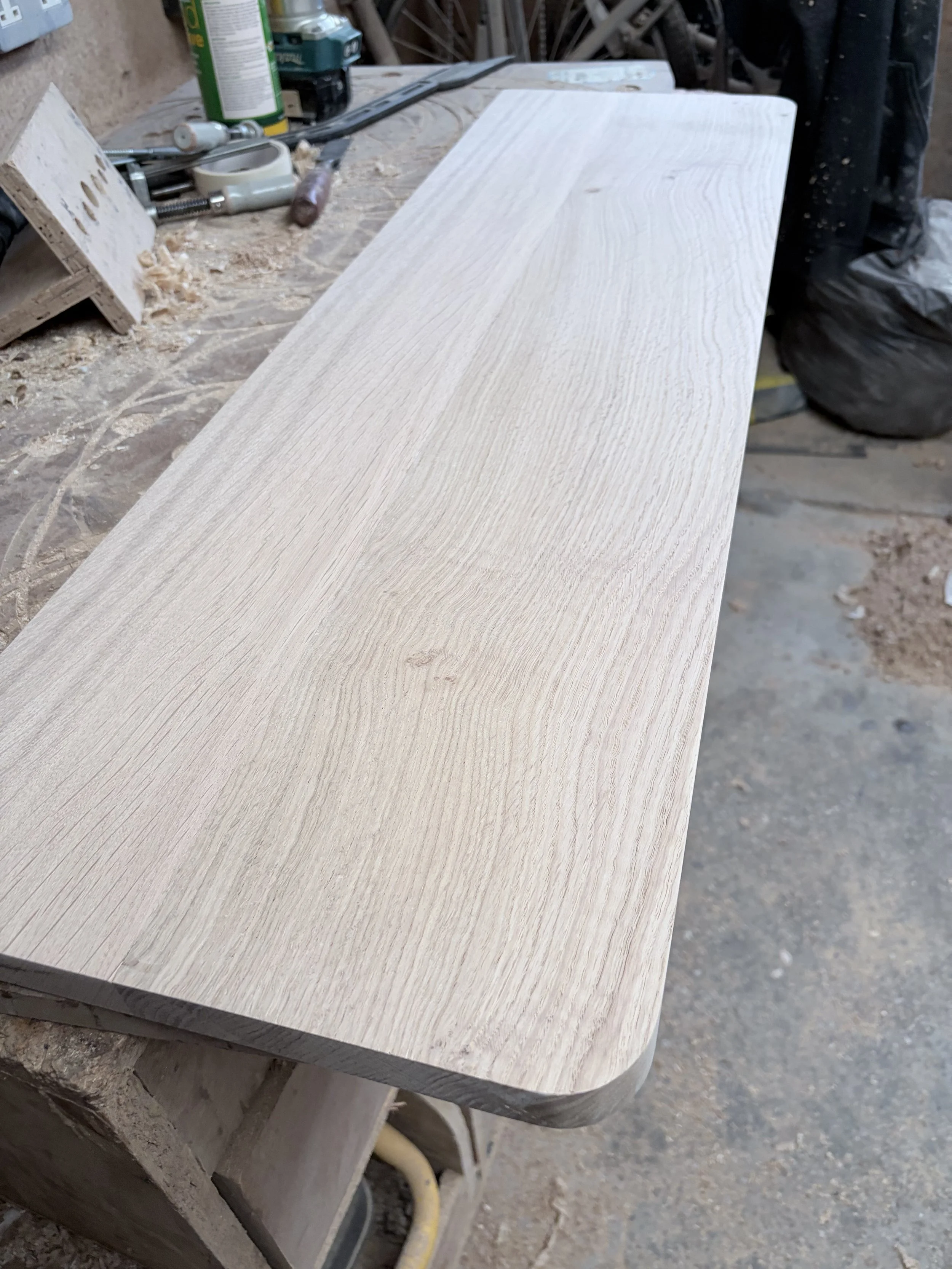 Custom made wide Oak shelf