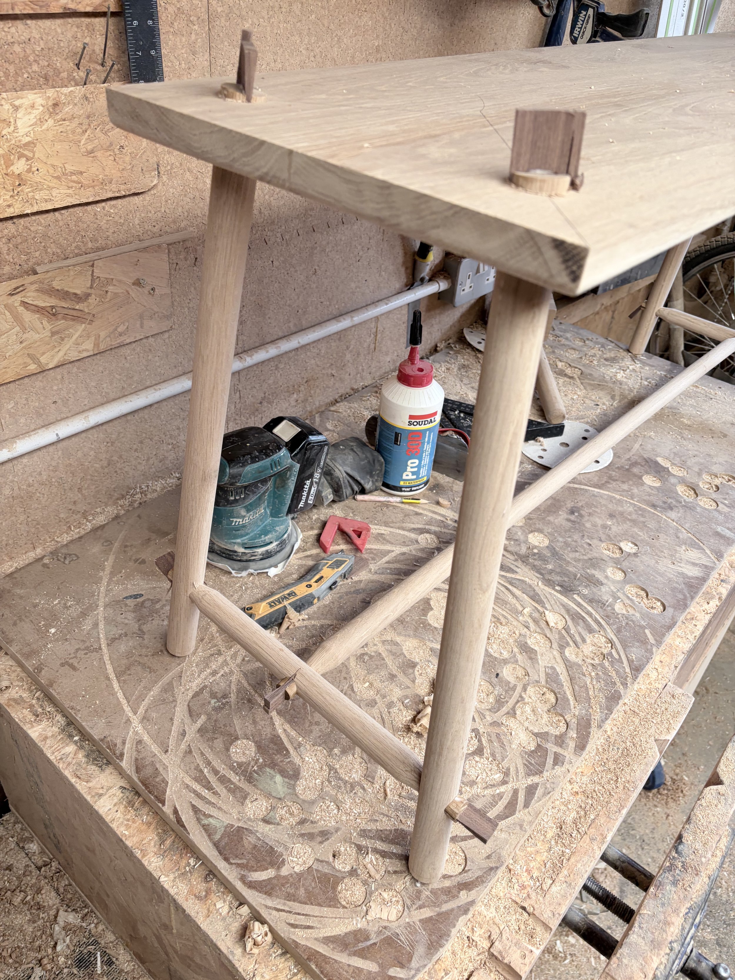 small rustic wooden bench