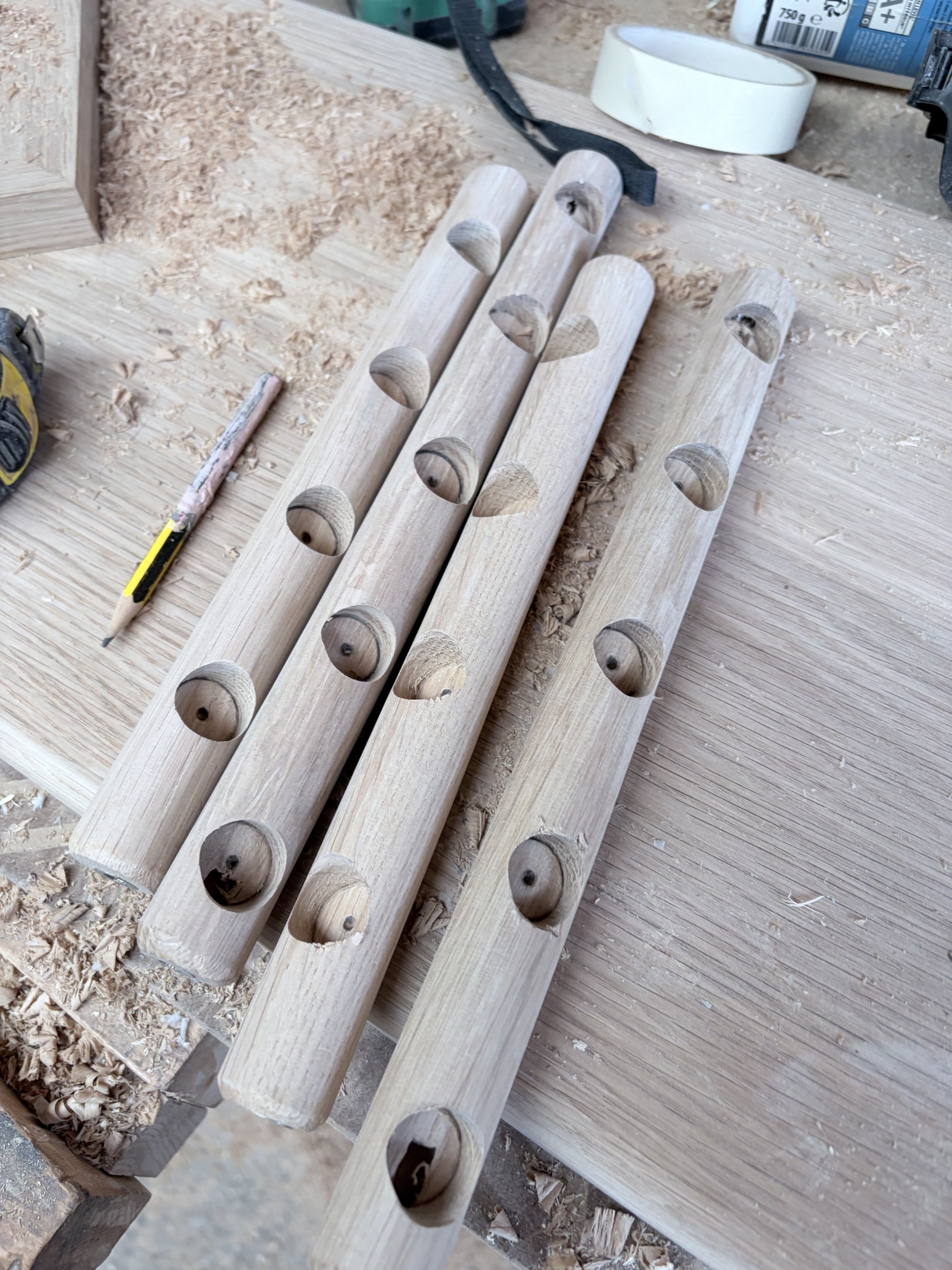 Hand Drilled Dowels