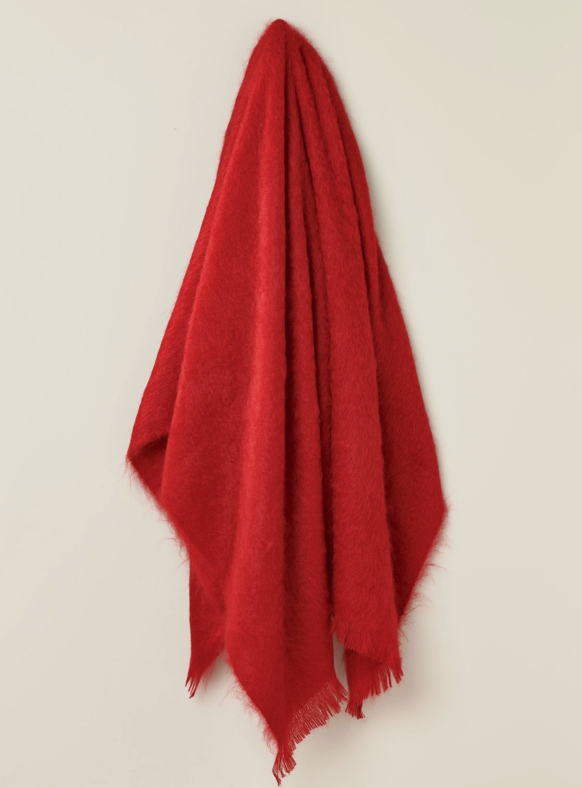 Mohair Plain Throw Blanket