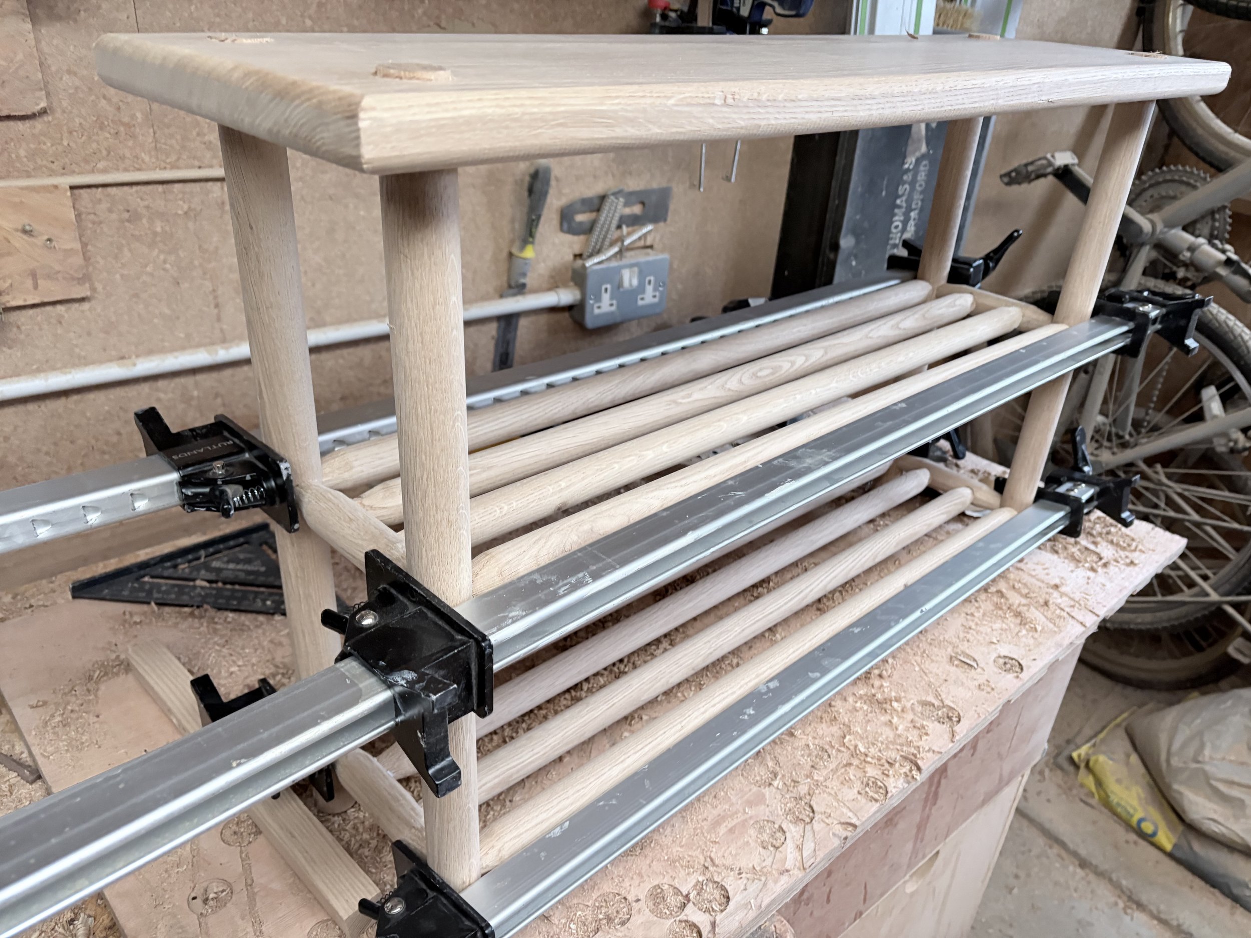 thin hallway bench with storage