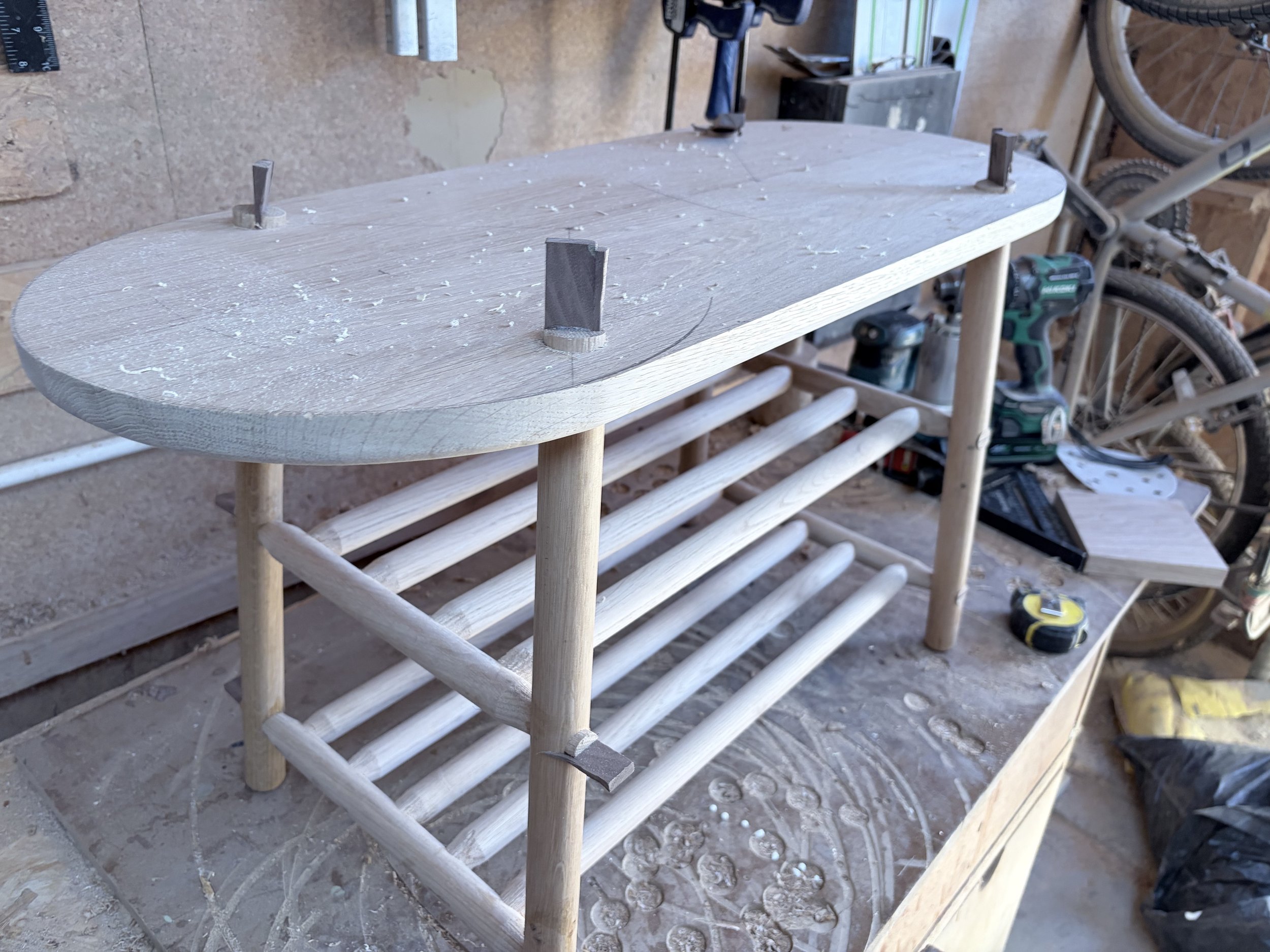 bench with rounded ends