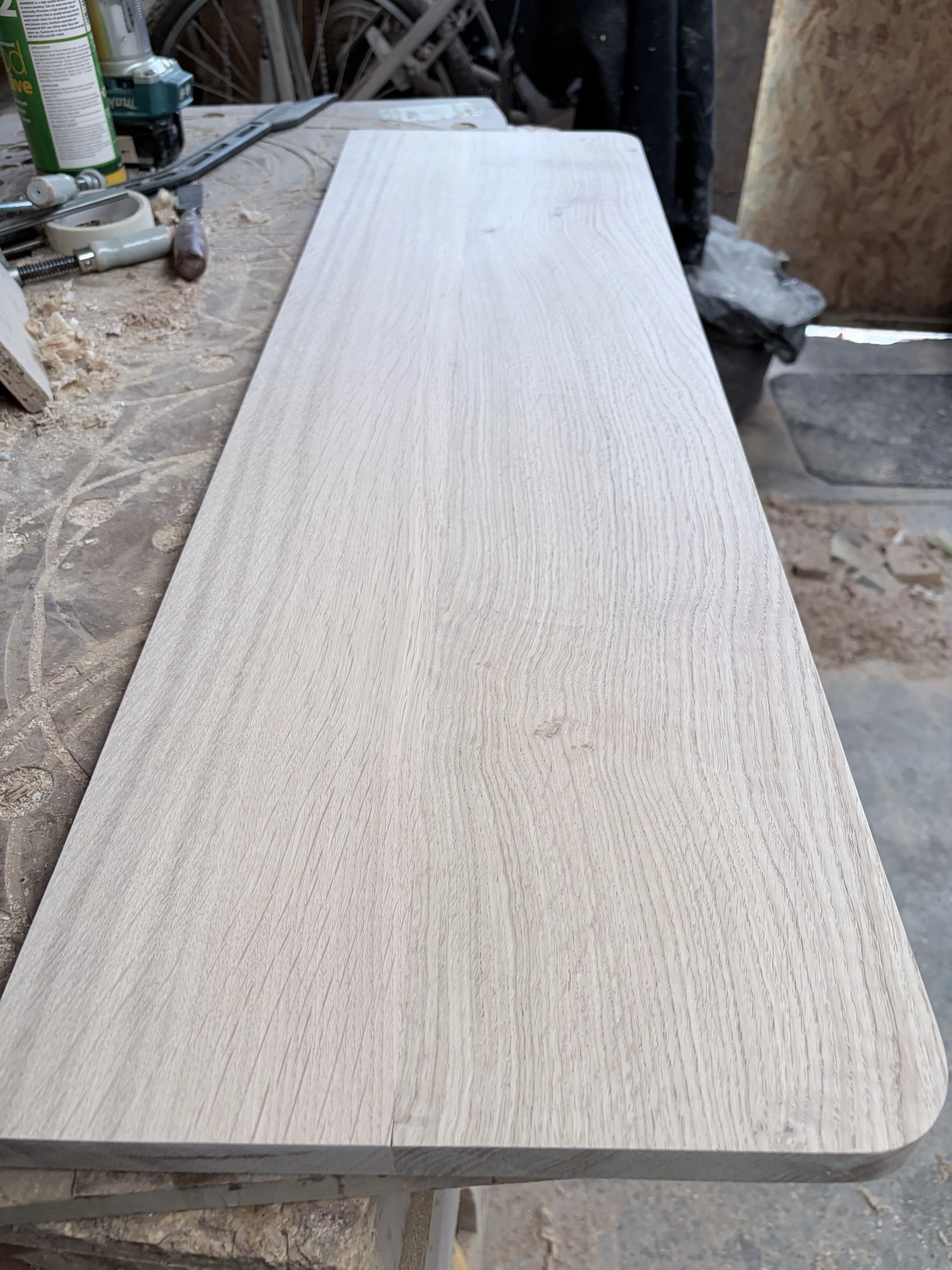 bespoke made wide Oak shelf