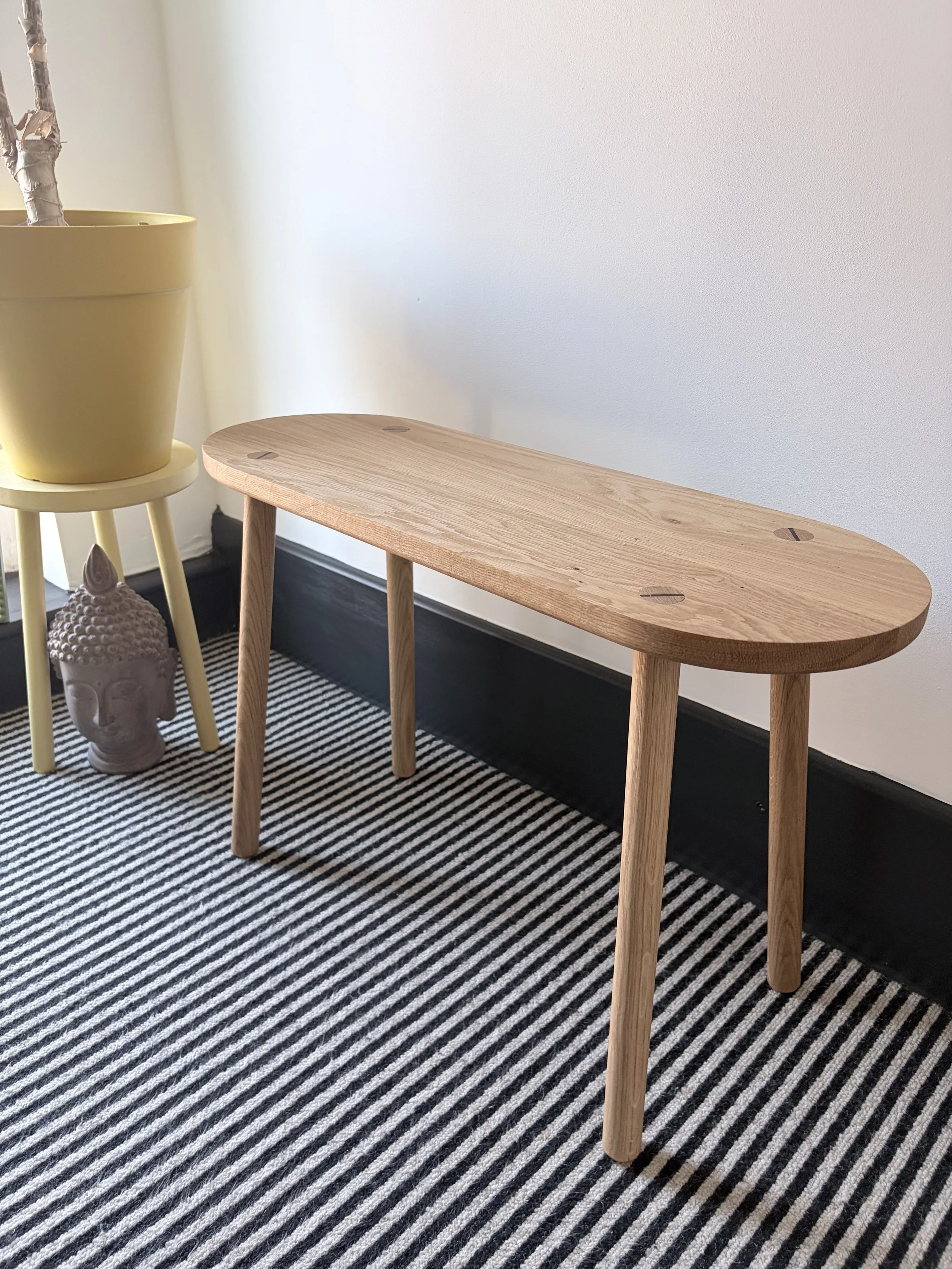 Rounded End Bench Made In Solid Oak