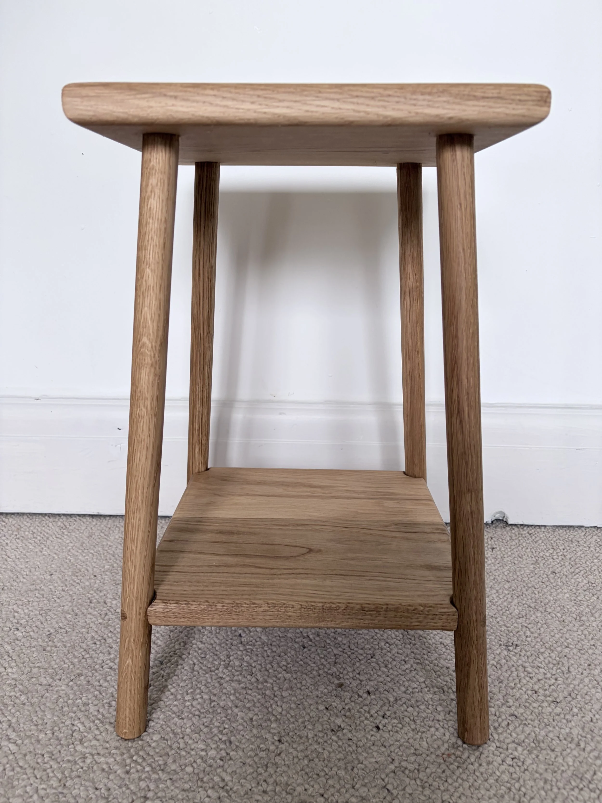 wood end table for living room with storage