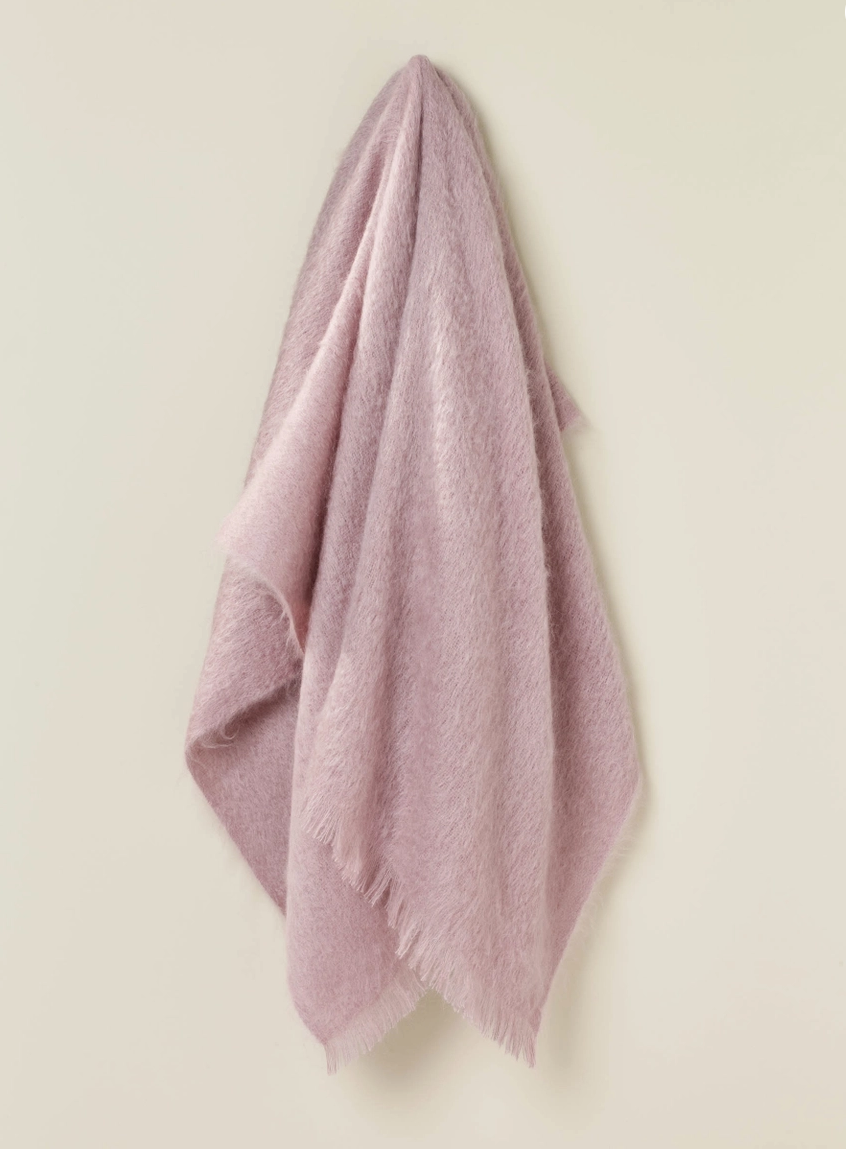 Dusky Pink Mohair Blanket
