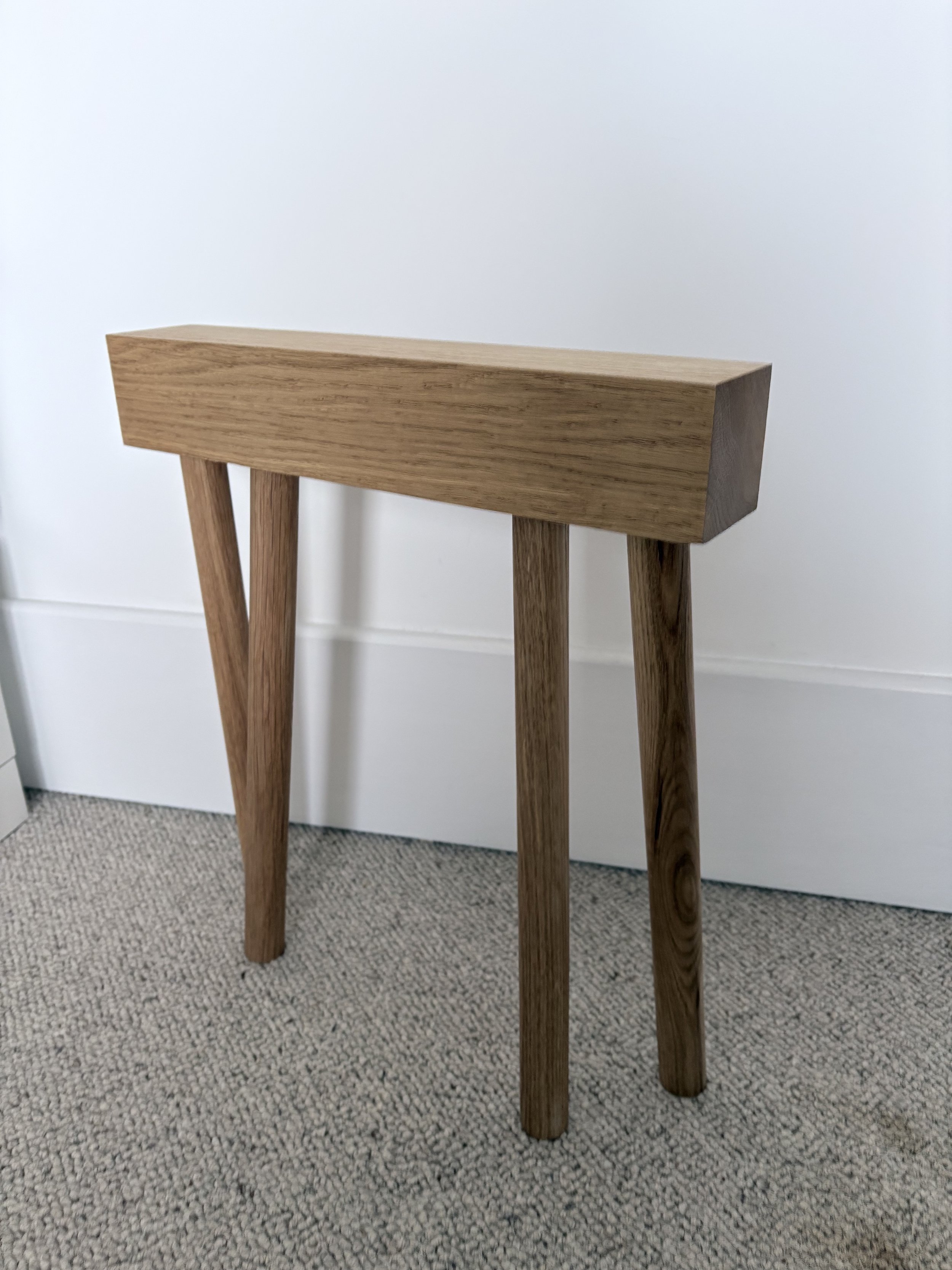 very narrow bench for entryway