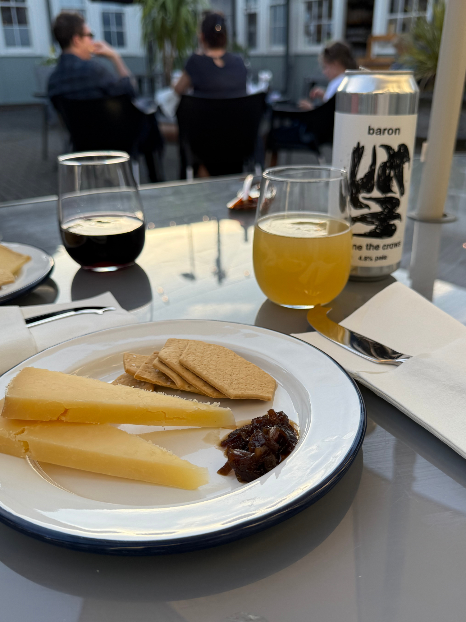 Cheese on a plate in the Courtyard
