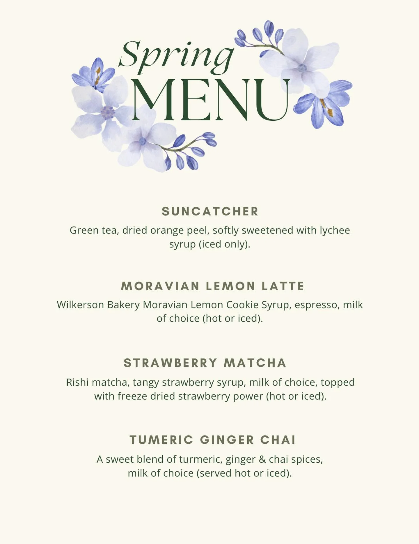 Officially shaking off the winter blues with our new spring menu. 💐 Happy Weekend Winston-Salem!