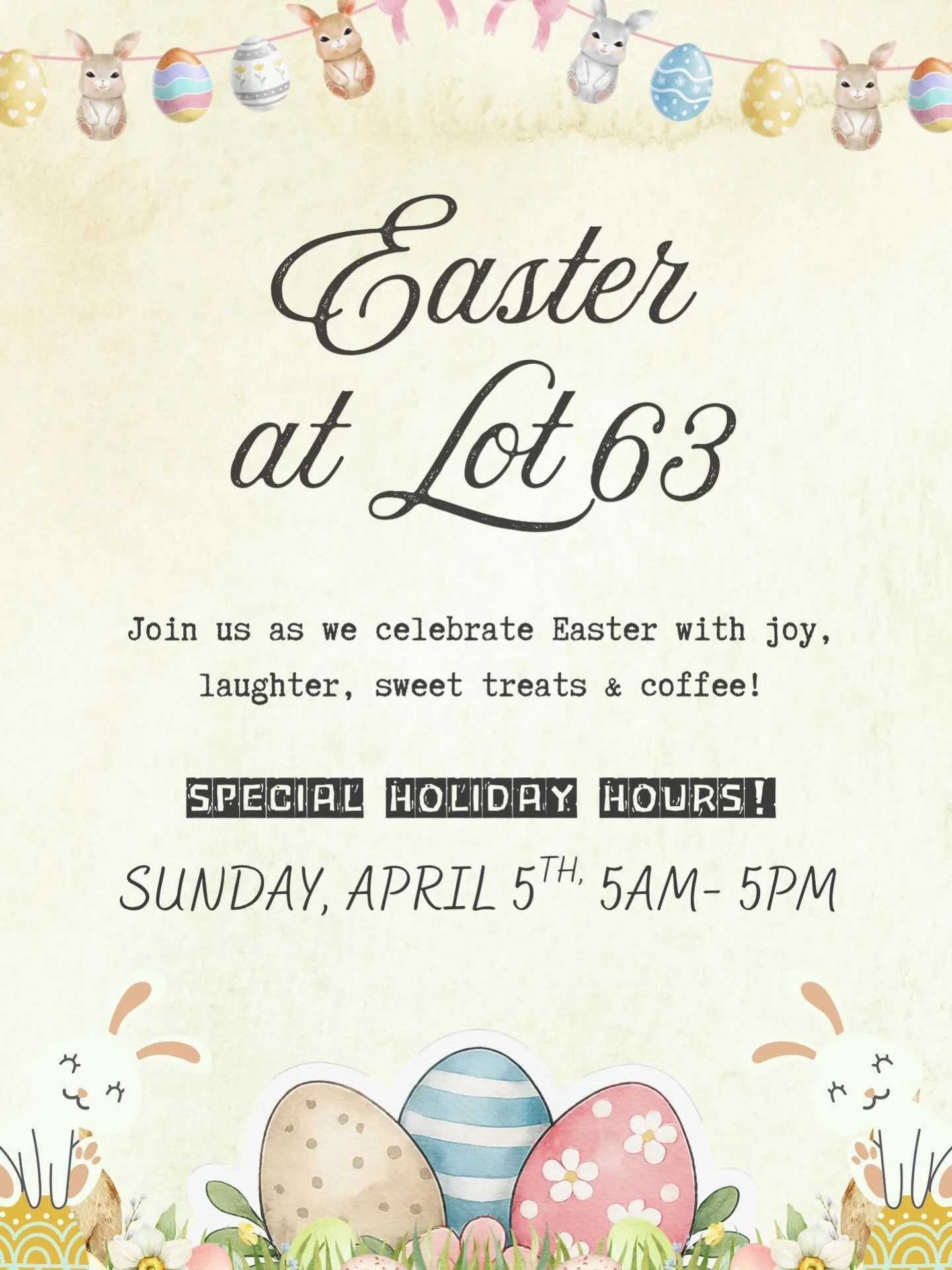 Hi Winston-Salem! We can&rsquo;t wait to see you all bright-eyed &amp; bushy tailed this Easter Sunday! 🐇🌼