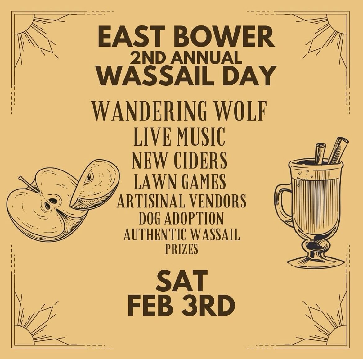 Come see us today @eastbowerciderco for their Wassail Fest! It&rsquo;s all about the apples and we are bringing a strudel!

#wassailday 
#raleighfoodtruck 
#nccider