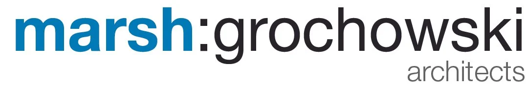 Marsh Grochowski Architects logo with the company name in blue, black, and gray text.