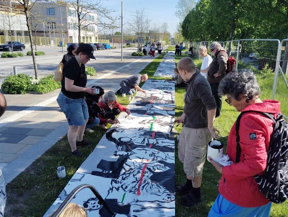 Gellerup-striben - kunstværk på blokken