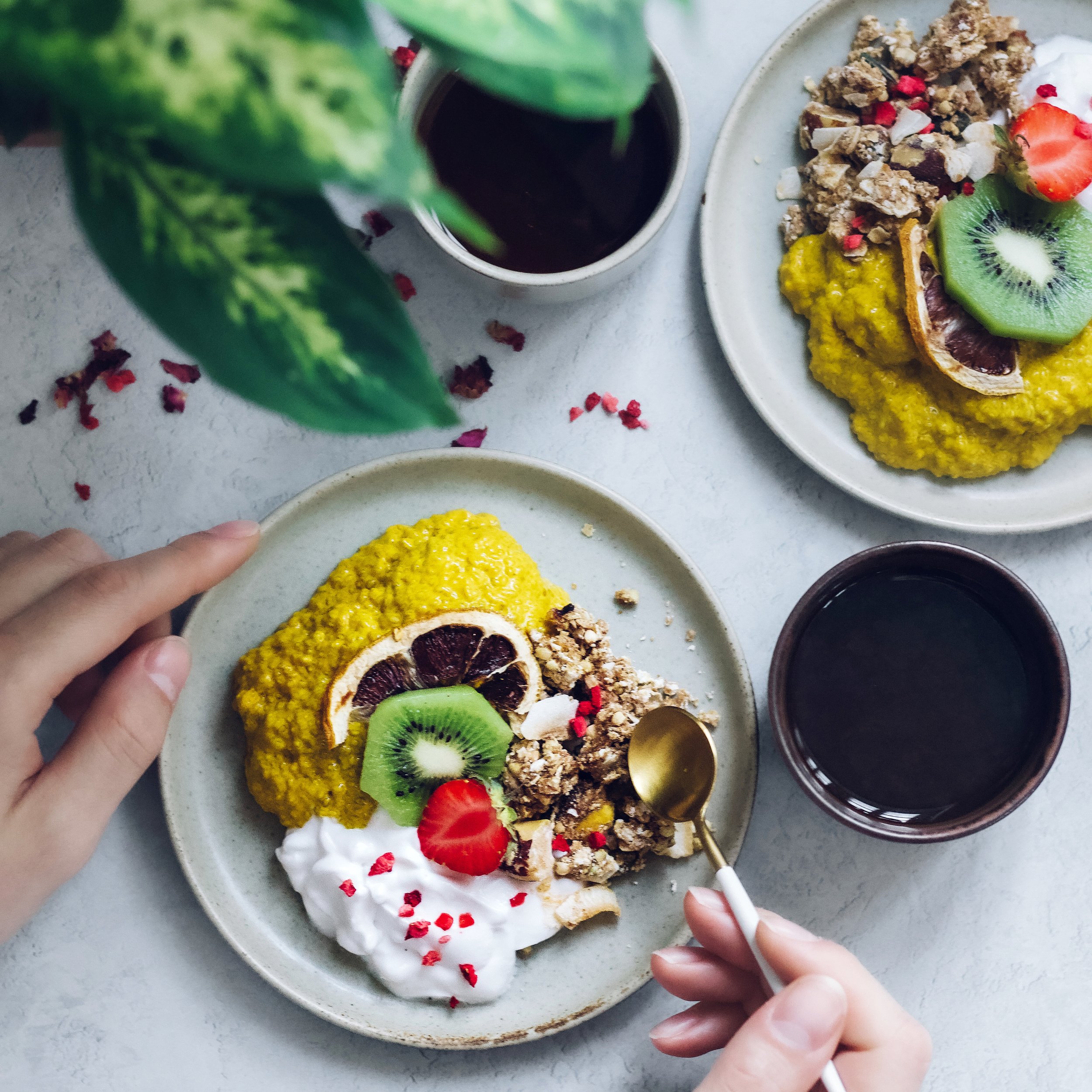 Turmeric Chia Pudding Brunch Plate
