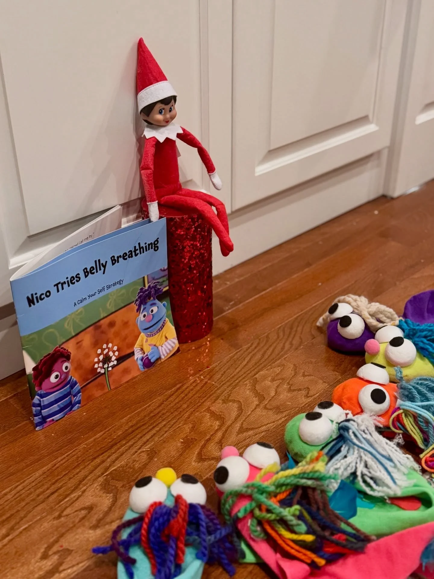 Looks like our elf needed a calm-down break! Our FYBS Explorer Bundle includes storybooks, puppet-making kits, and more to give kids (and elves 😉) fun, hands-on ways to calm their bodies and express big feelings during the holiday season. Available 