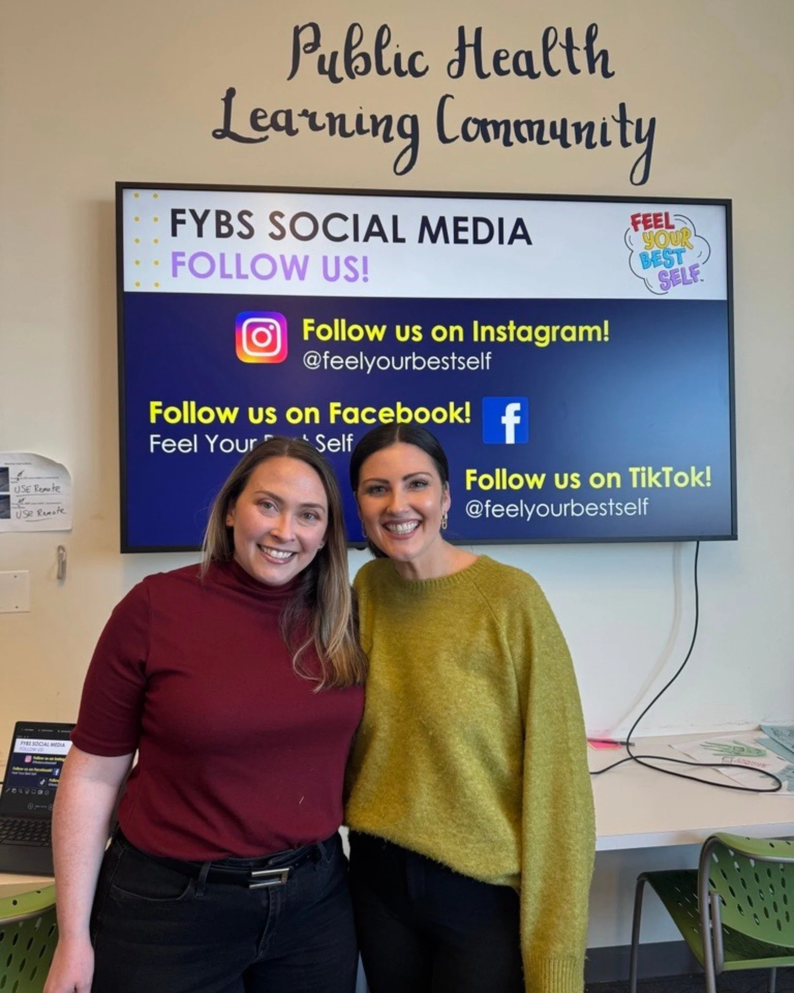 Team Tuesday 💛

Last week, Emily and Molly had the opportunity to host an event with the Public Health House Learning Communities at University of Connecticut! It was a great time connecting with students, sharing more about Feel Your Best Self, and
