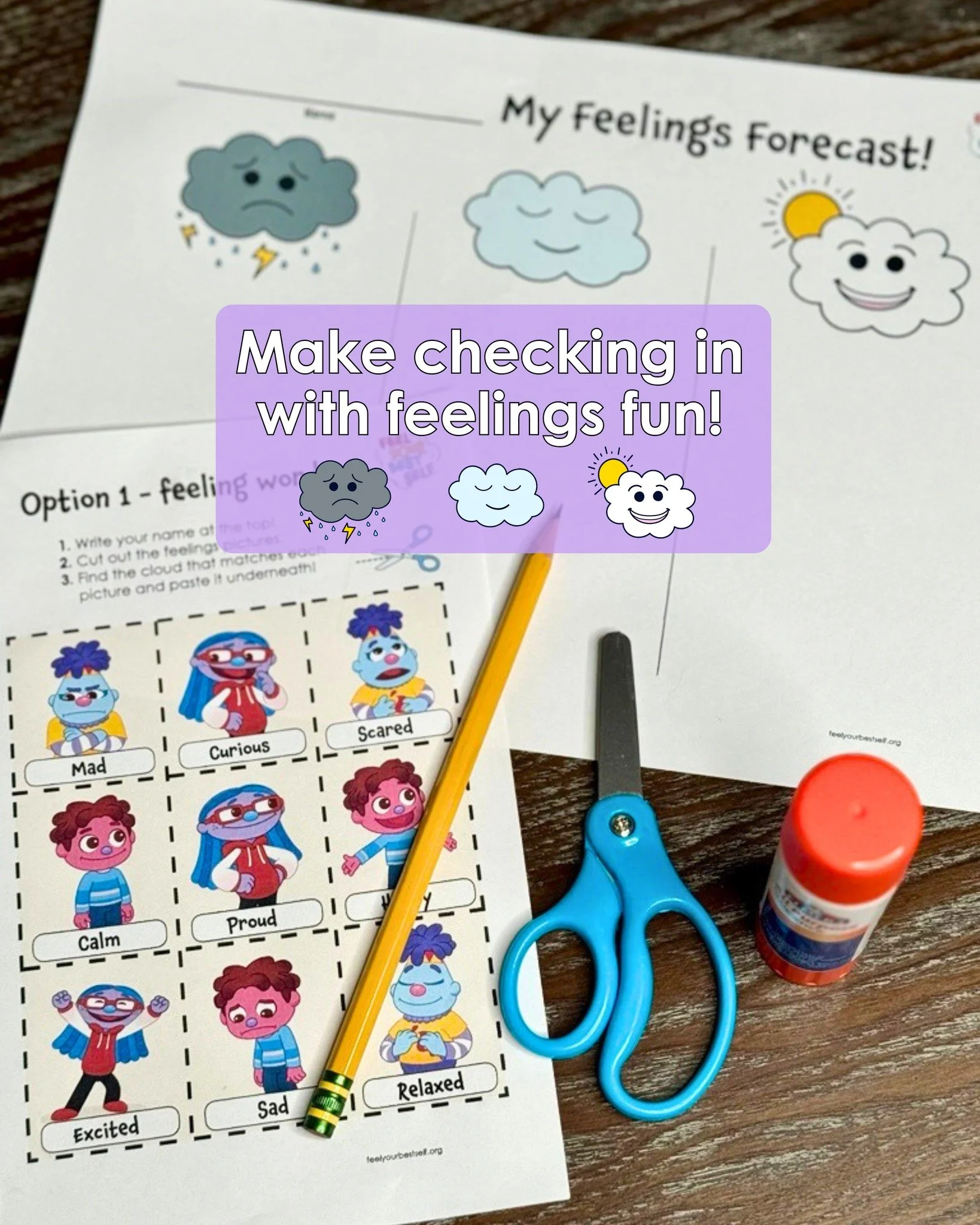 Feelings change&mdash;just like the weather. 🌦️

Create your own forecast! Our new Feelings Forecast activity helps kids name what they're feeling and build the vocabulary to share what they're experiencing.

Download it FREE on our website or the ?