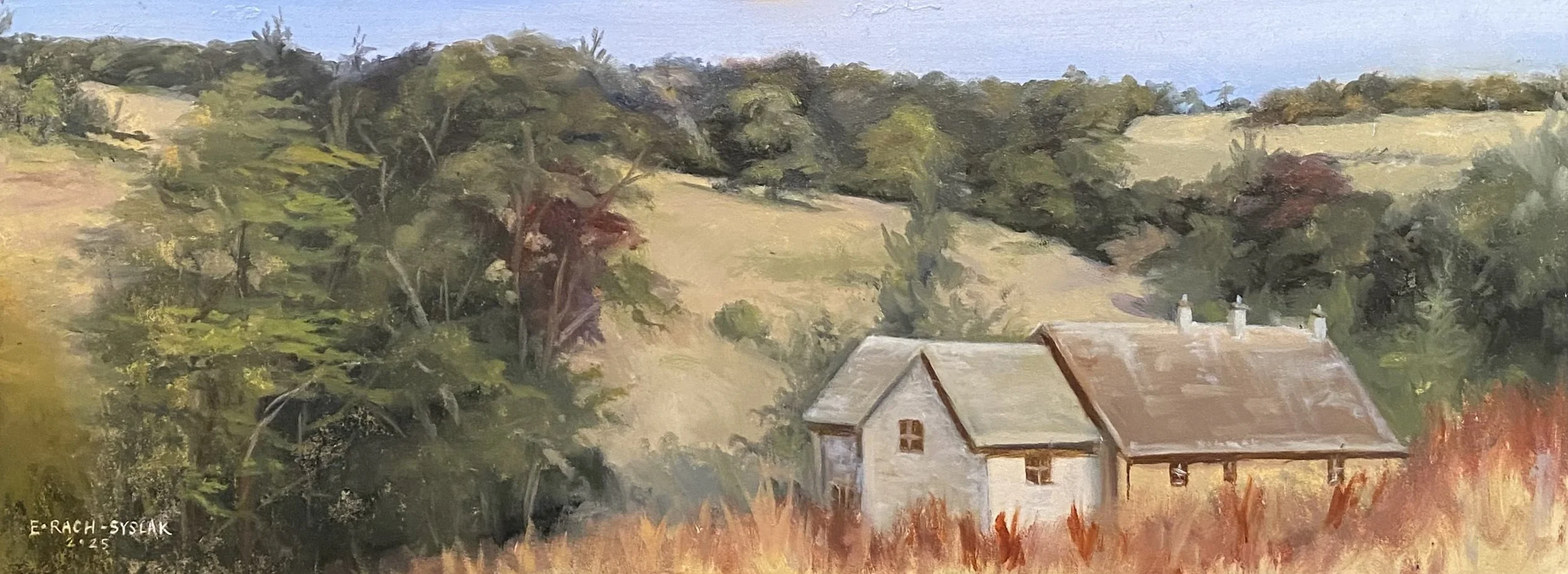 Landscape study from the Cotswolds, 30x12cm, $125