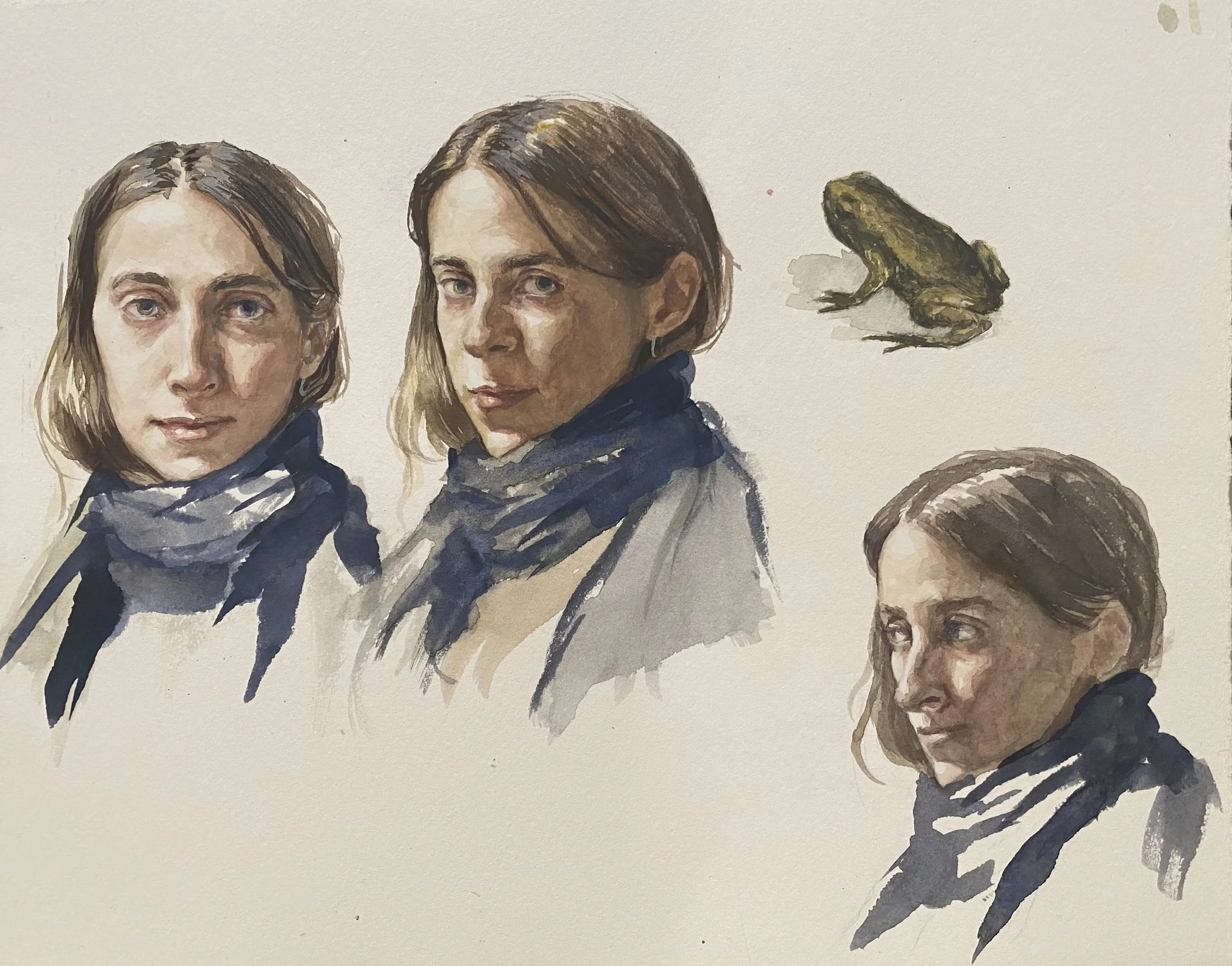 Studies of Isabella and a Frog, 24x19cm, 🔴