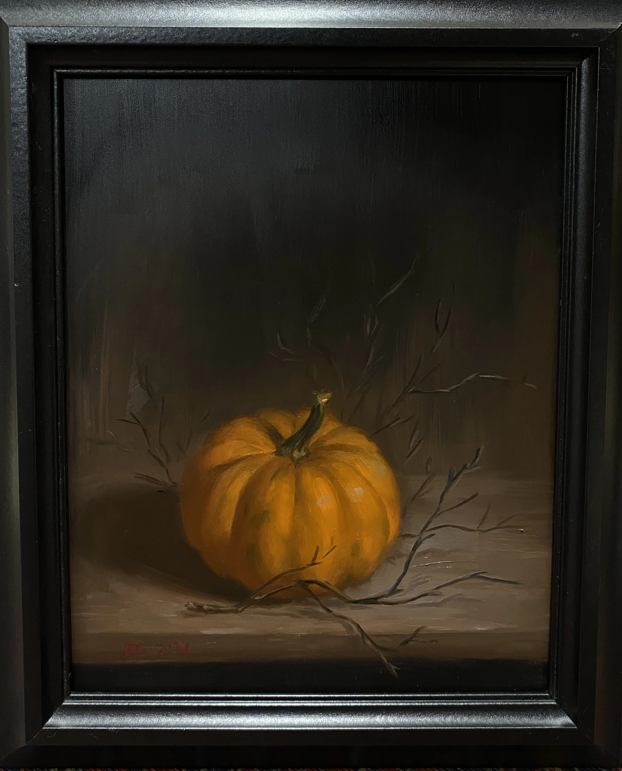 Pumpa, framed 24x29cm, $275