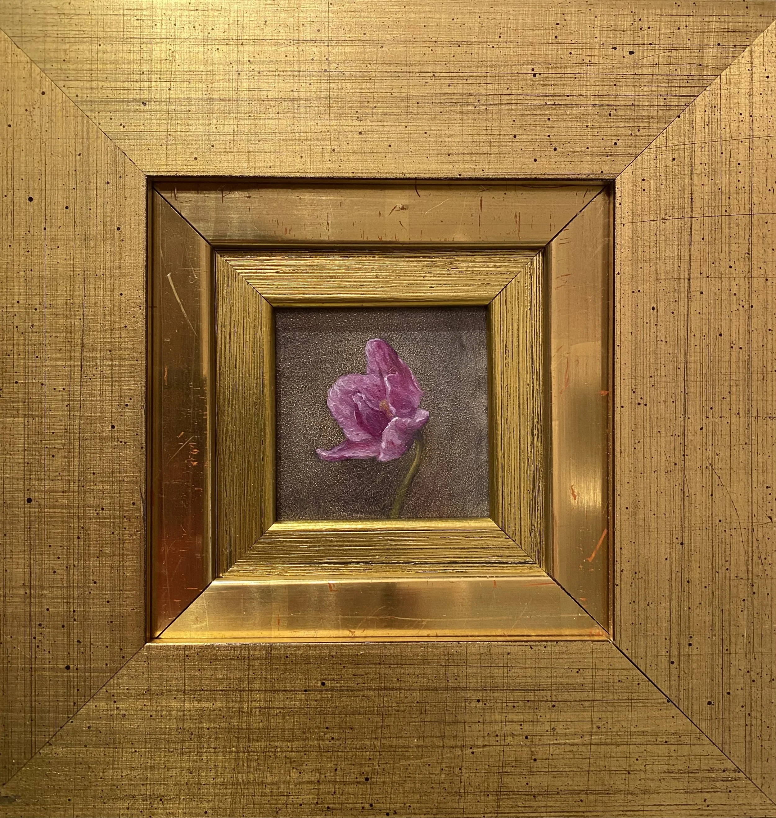 Pink Orchid, framed 21x21cm, $200