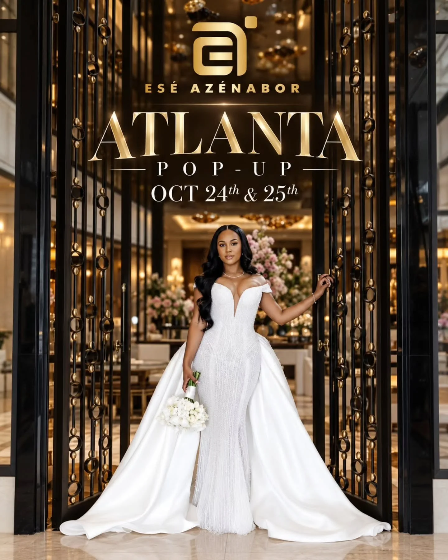 3 days until our SOLD OUT Atlanta PopUp🎉🎉 We added Only 3 Spots! AVAILABLE TO BOOK NOW!
We can&rsquo;t wait to meet our feature #EseAzenaborBrides🎉

 Meet our Head designer Es&eacute; and design your dream wedding gown💕 only few Slots left. It's 