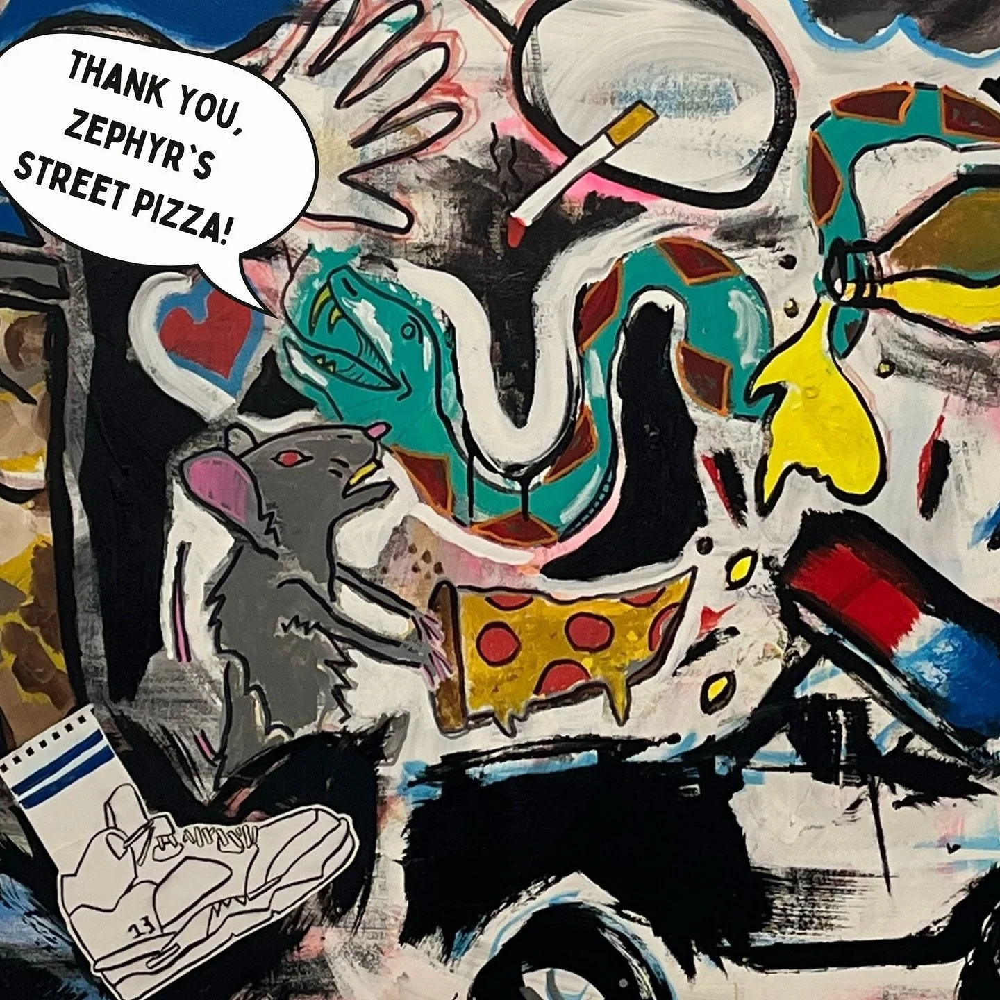 🍕🍕🍕 Thank you @zephyrsstreetpizza for generously providing pizza for @paulw_69 &lsquo;s opening, I Have My Masters, THIS SATURDAY 1/27 @theartsindustry ! Come by, have a slice and see the show!