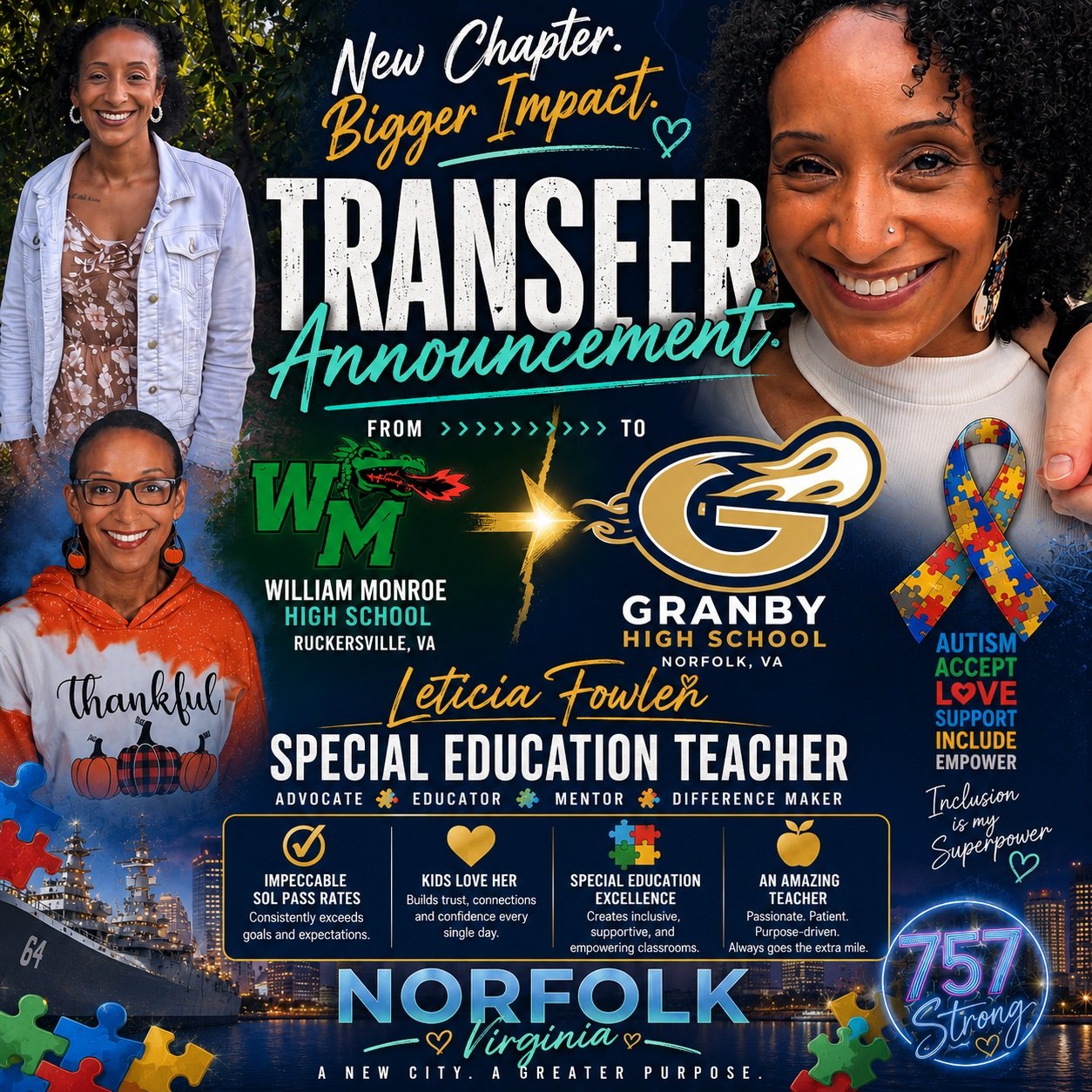 I'm not letting @ityy_baller2031 get all the shine! This transfer WILL be just impactful if not more for the Granby/Norfolk community!

No matter your own plans, you cannot escape God's calling. This was not in the plan this year. Leticia and I were 