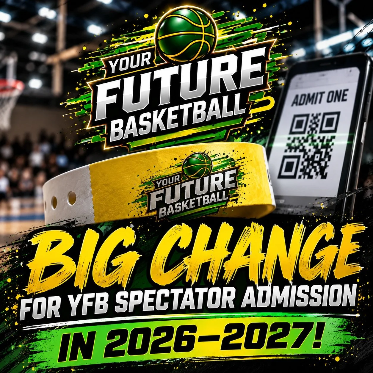 🎟️ BIG CHANGE FOR YFB SPECTATOR ADMISSION IN 2026&ndash;2027!
As we continue improving the YFB Experience and making tournament-day entry faster and more organized, we're making an important change to spectator admission this season.

📲 9 OF OUR 11