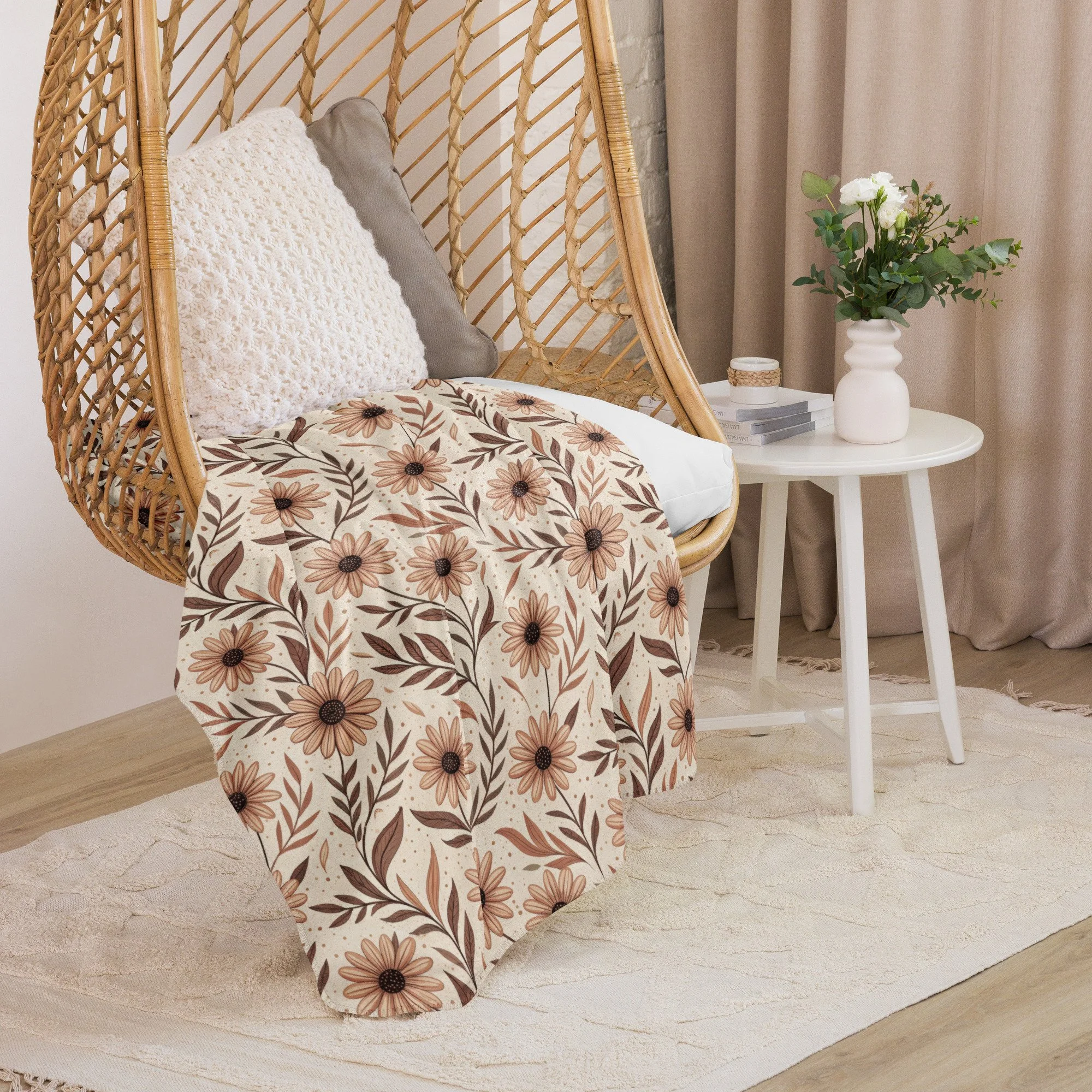 Autumn Floral Sherpa blanket