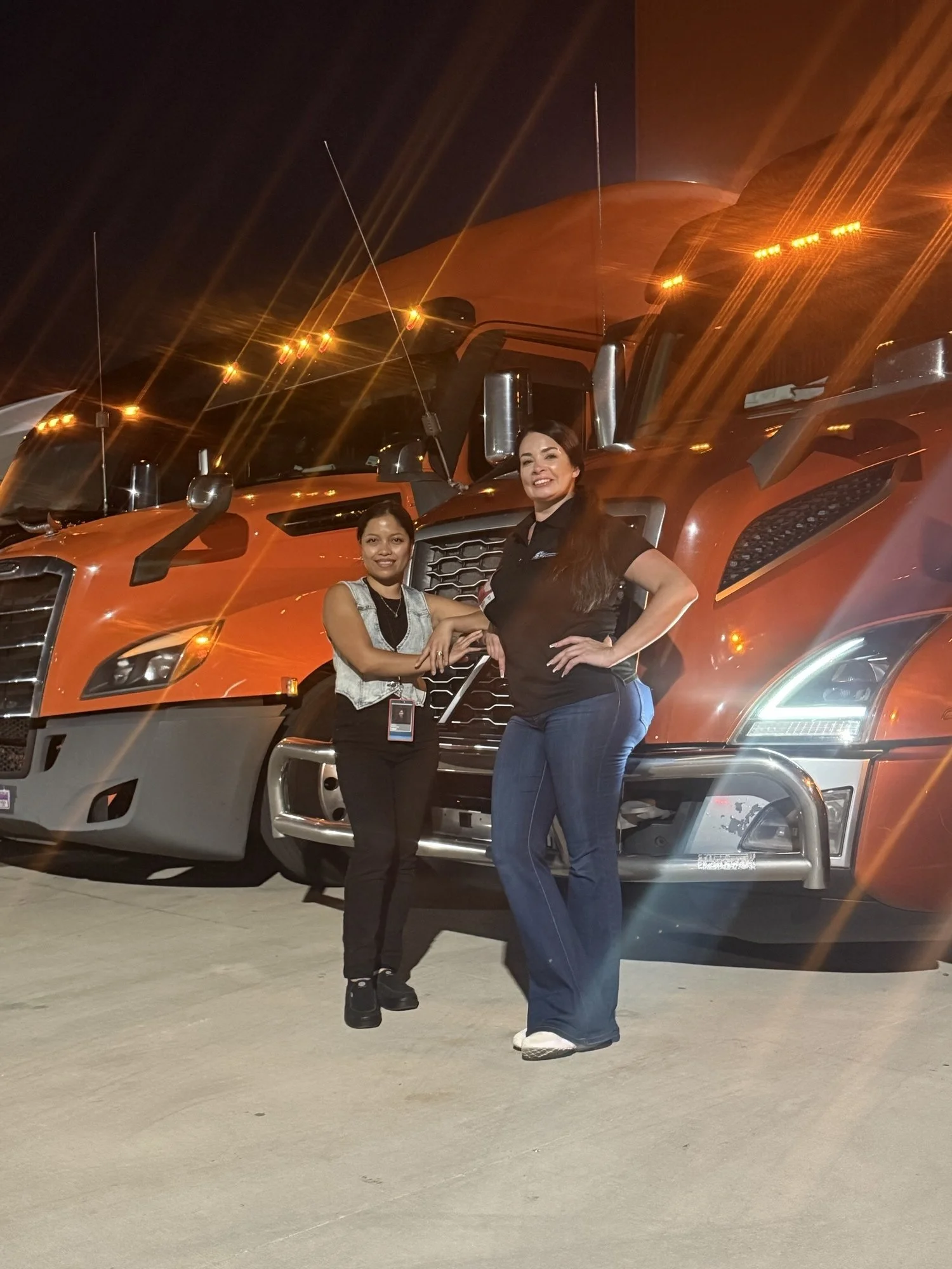 Tour Entertainment Transportation Logistics operators with touring semi-truck ready for live event and concert transport