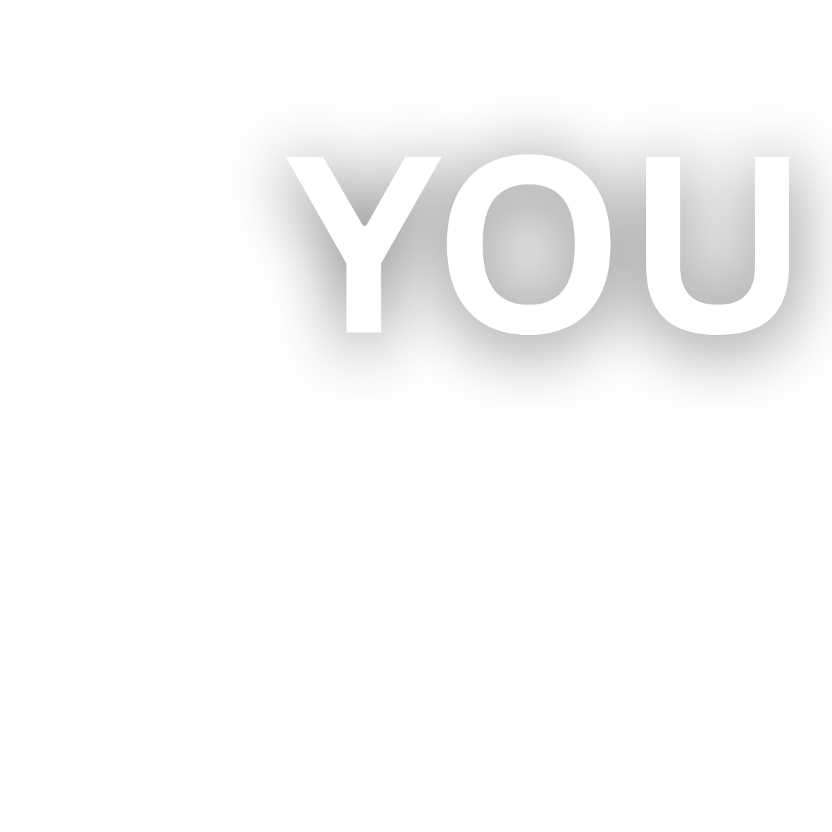 A black and white graphic with the word "YOU" and a hand holding a pencil, with a blank space below for writing.