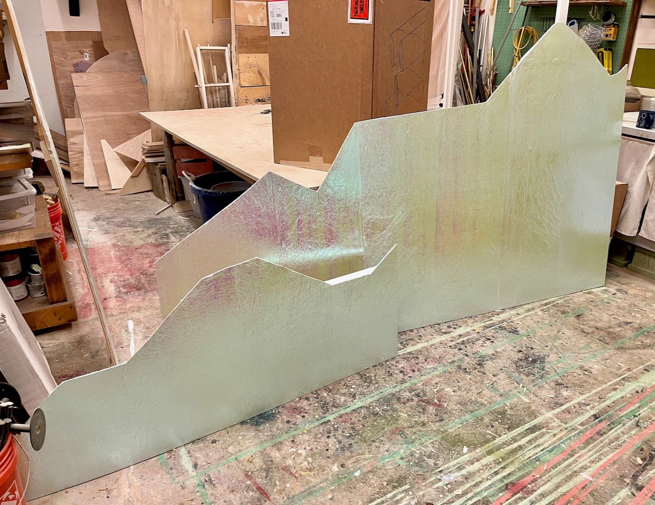 Icebergs with surface treatments