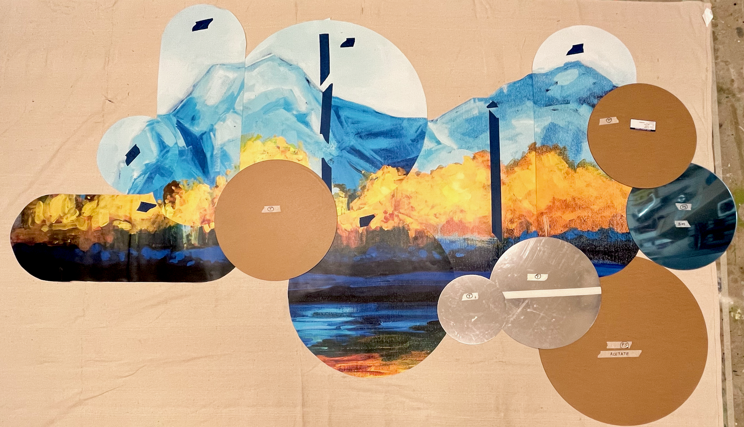 Mural pieces cut
