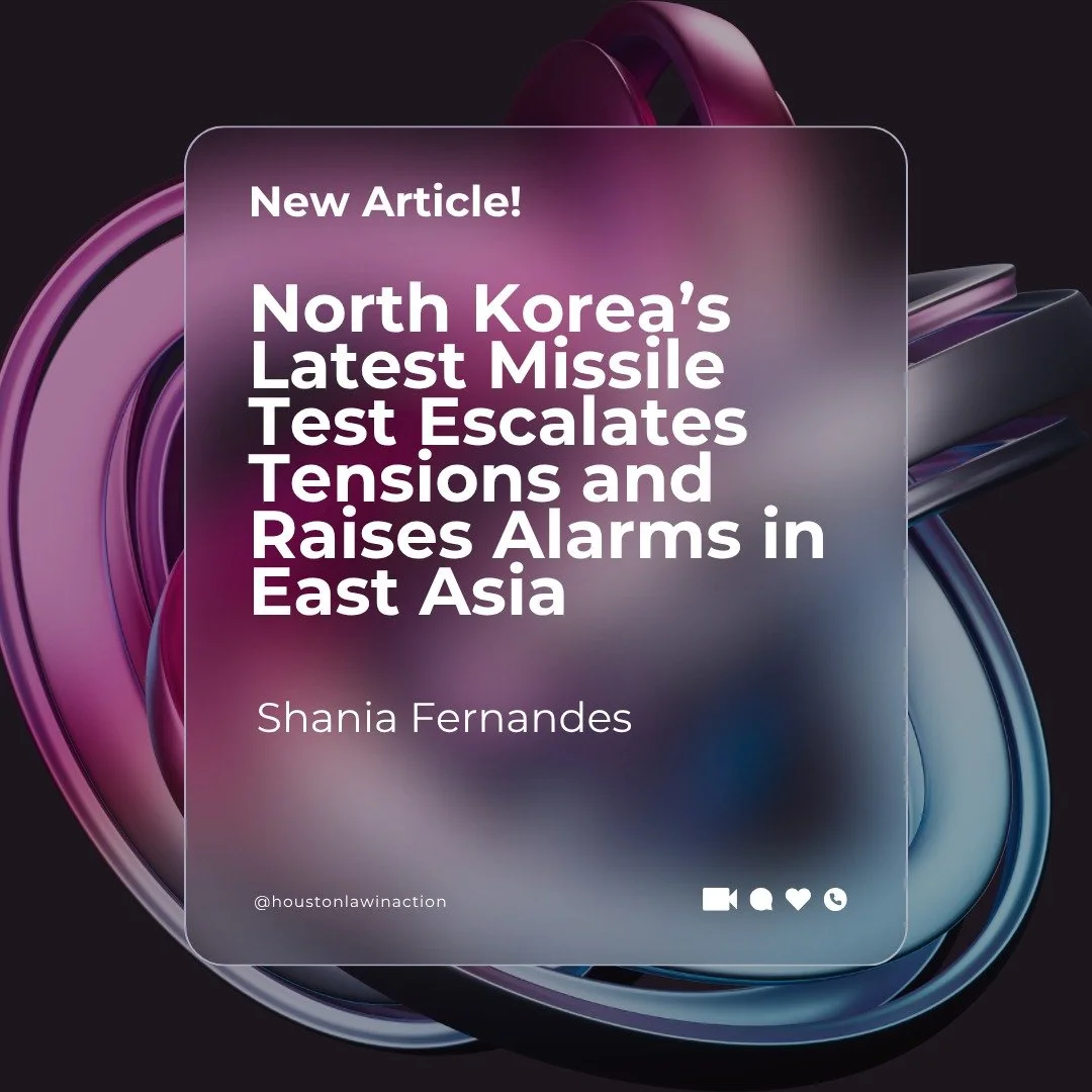 Law in Action Global presents a captivating report by Shania Fernandes. This article examines North Korea&rsquo;s early May 2025 missile launches, in which Pyongyang fired multiple short-range ballistic missiles from its eastern coast near Wonsan. Ex