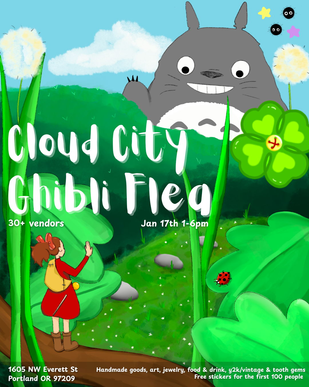 Poster Illustration Design for Cloud City Flea 