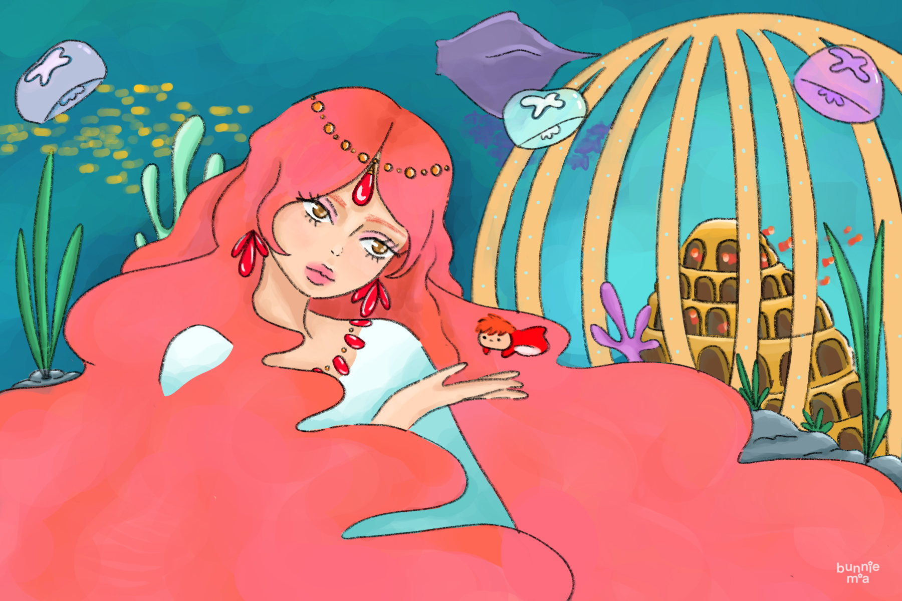 Ponyo Inspired Illustration
