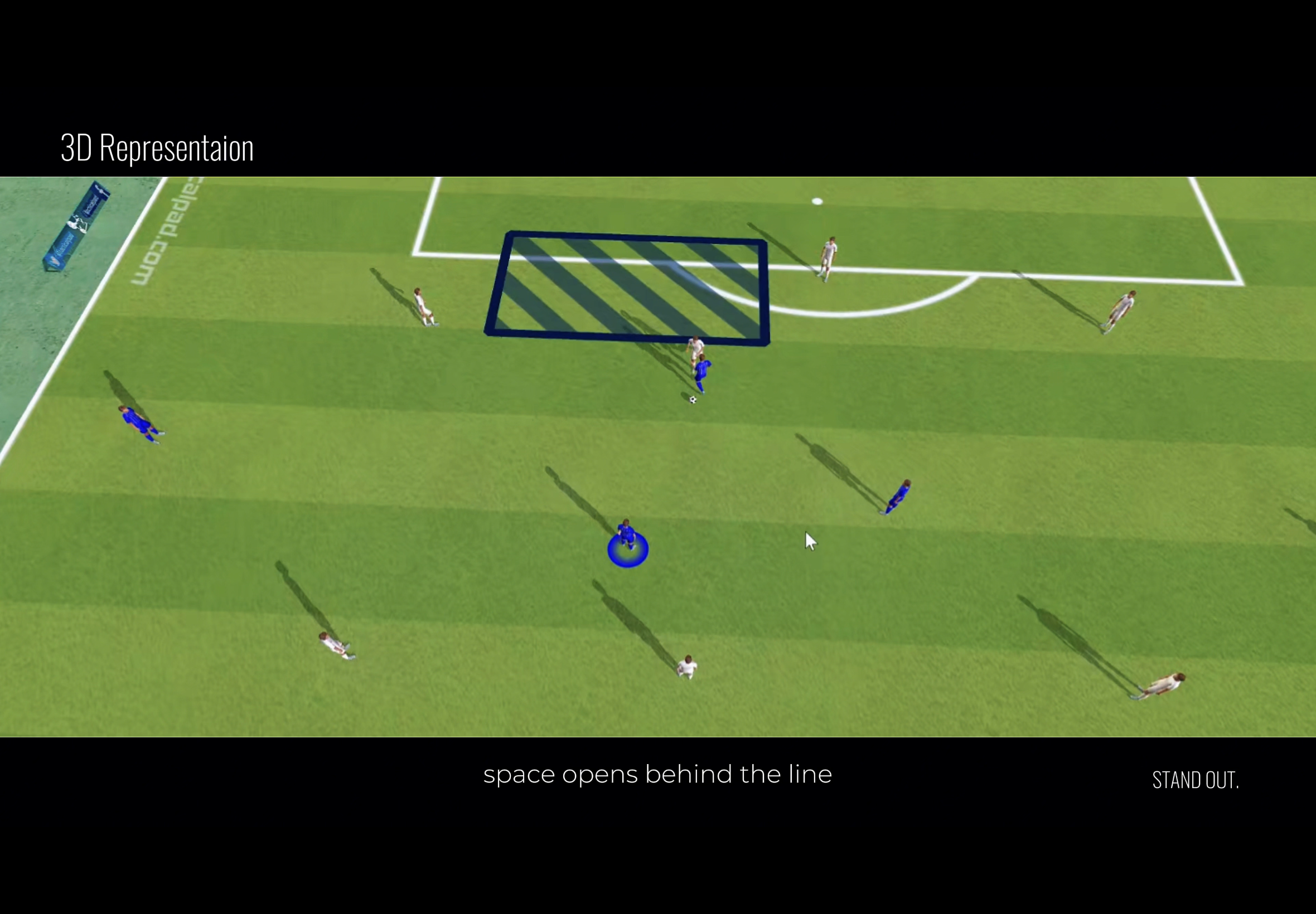 BALL BREAKS LINE.
