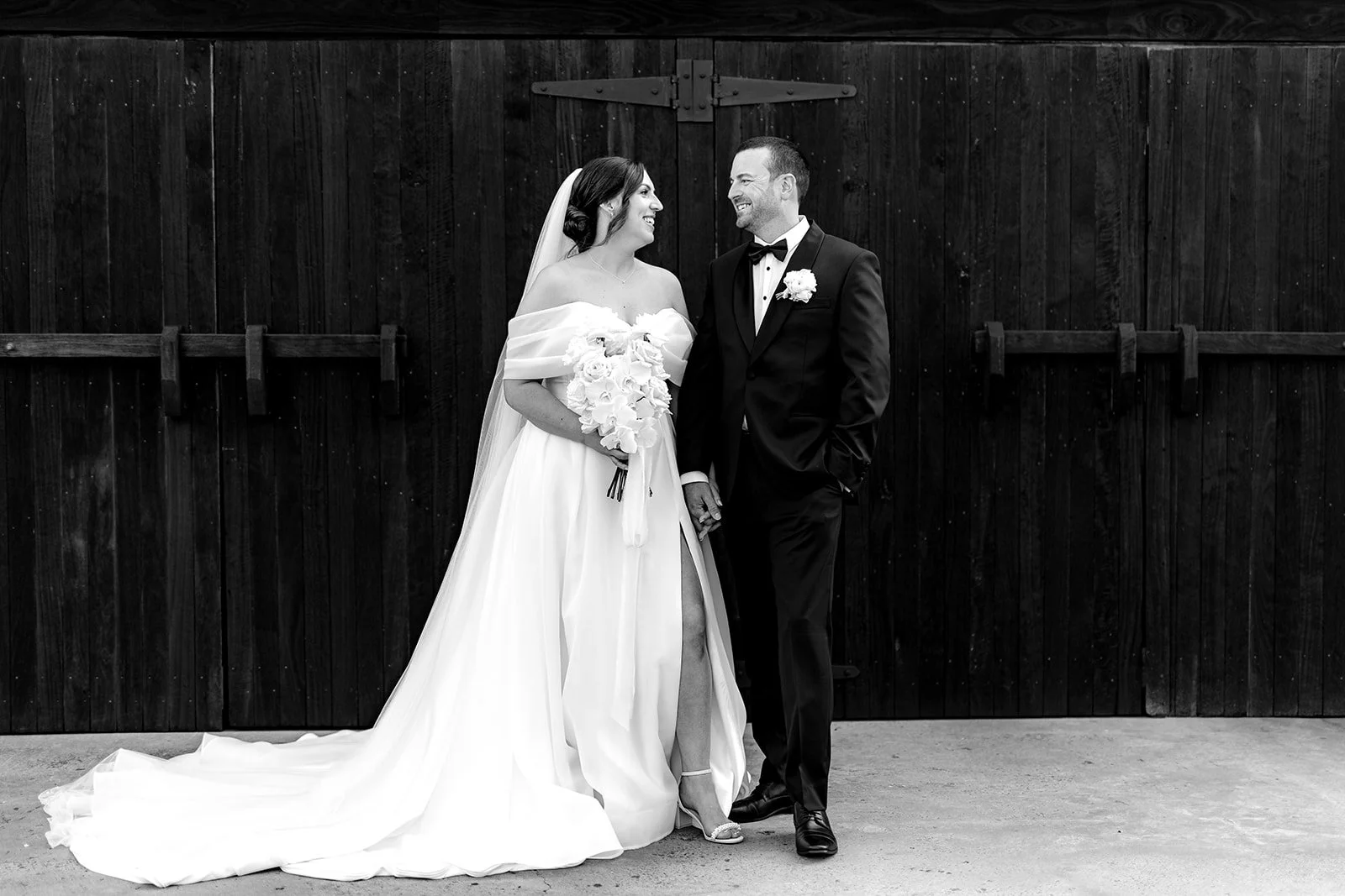 Our Bride Danielle wearing her custom heirloom wedding veil. Featuring her mother's bridal veil's embroidery and modern pearls.

Taylah Jayde Photography 
